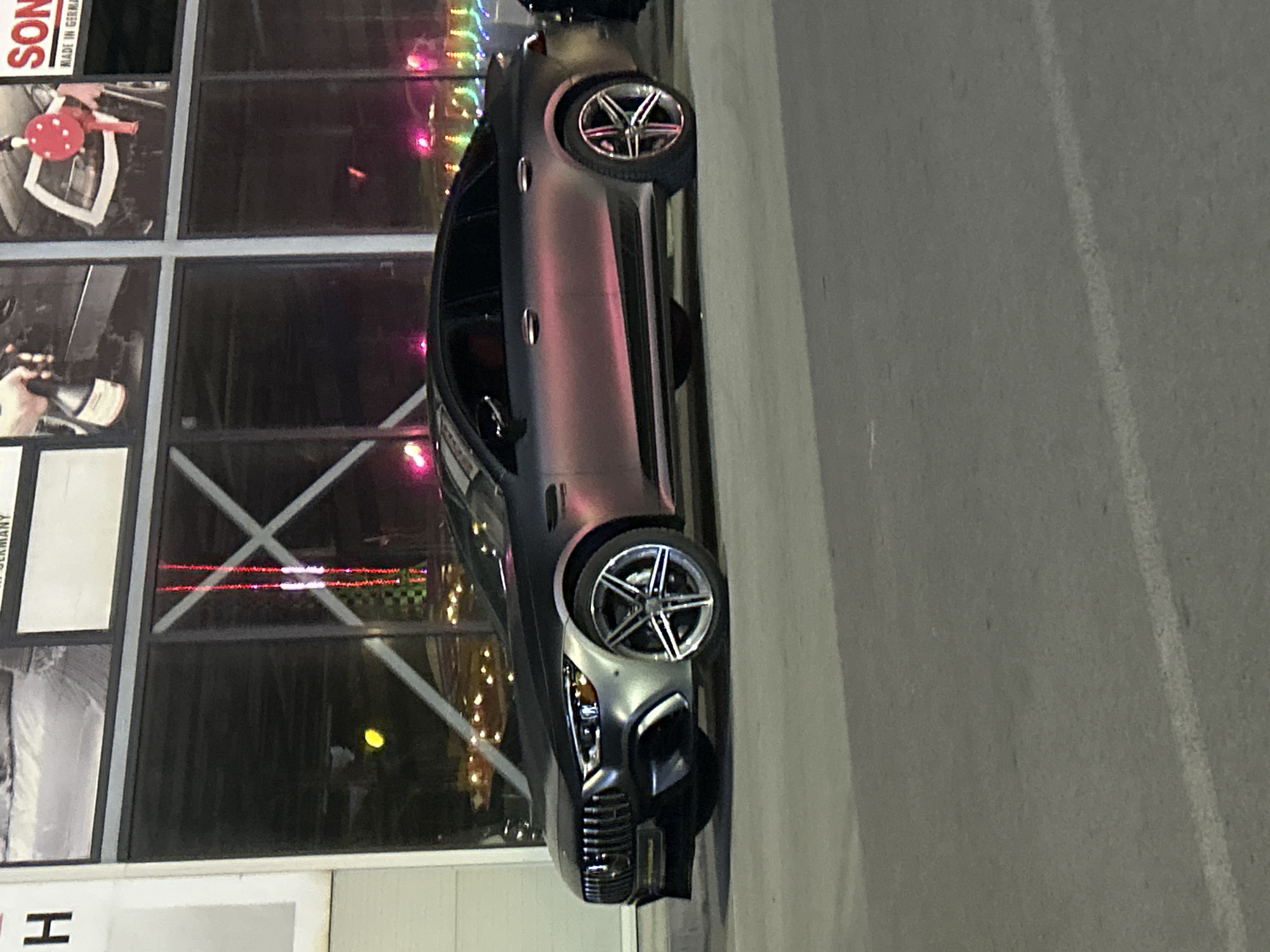 Dark Mercedes spotted touring Varna landmarks during evening hours