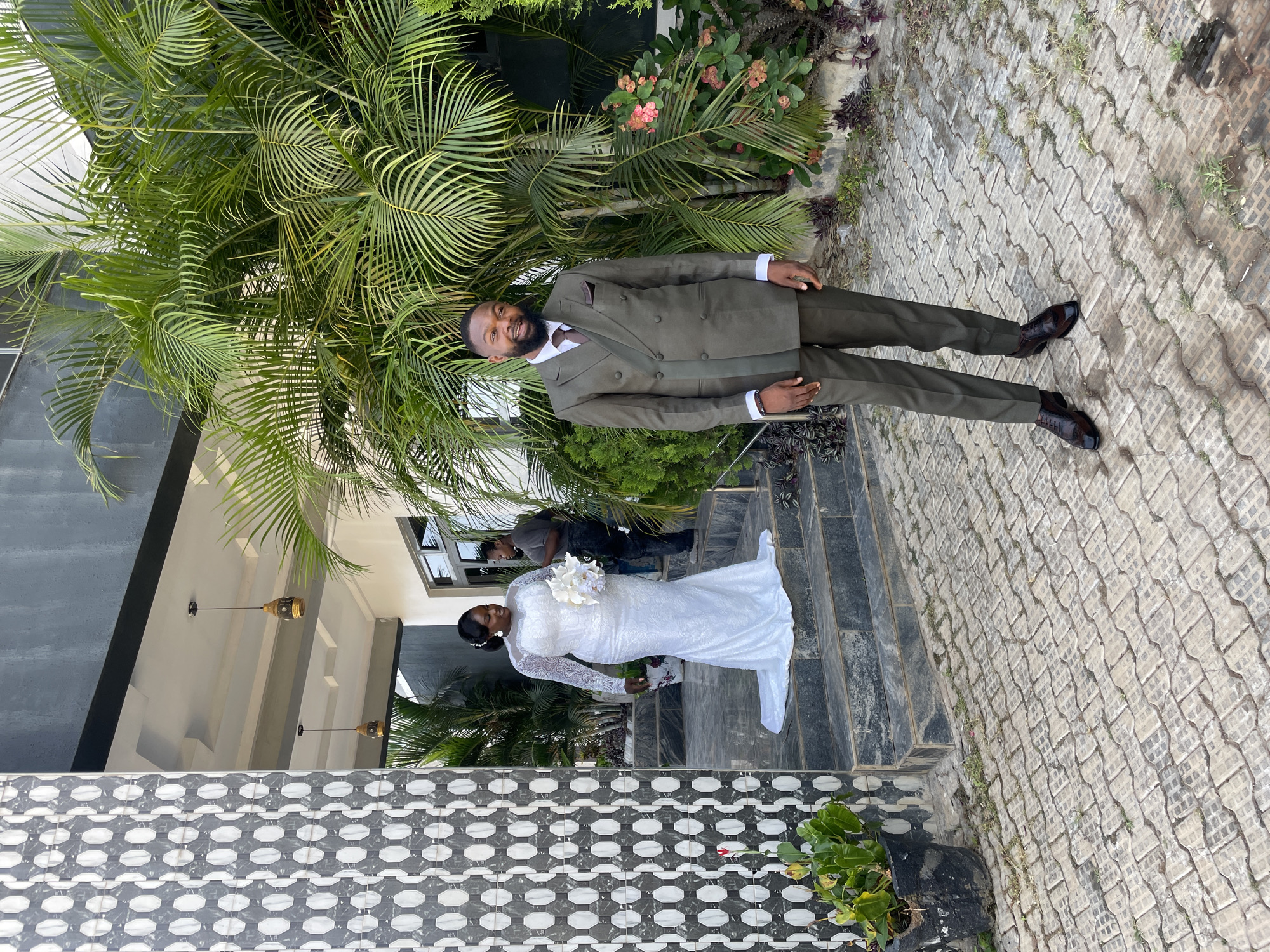 Wedding photoshoot captured at modern building in Jos, Nigeria