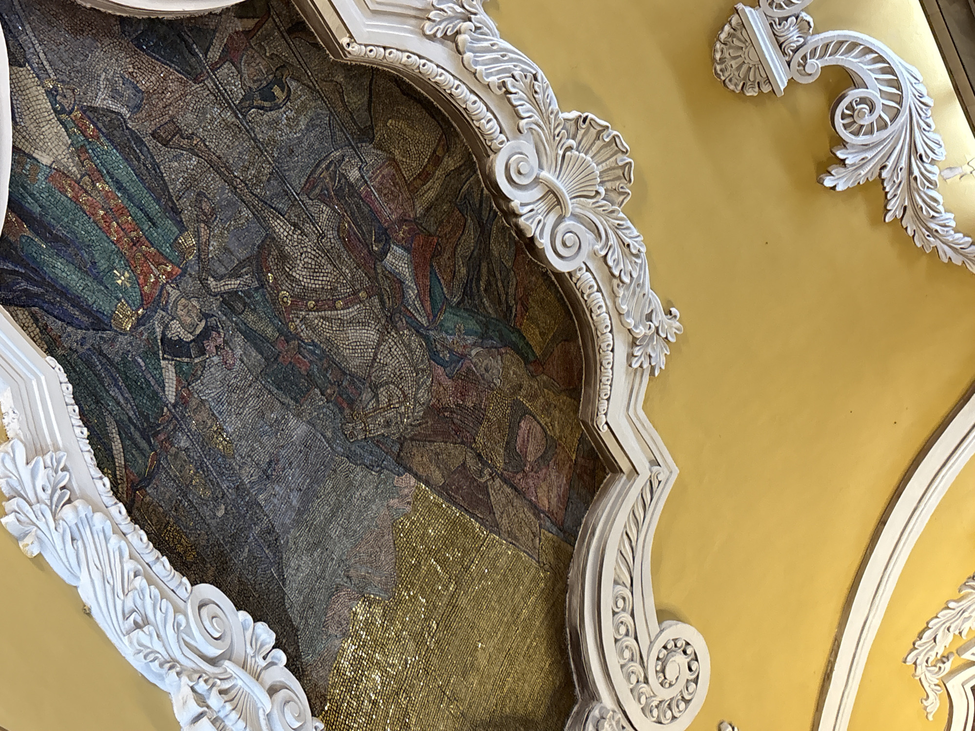 Historical mosaic panel documented in Moscow building