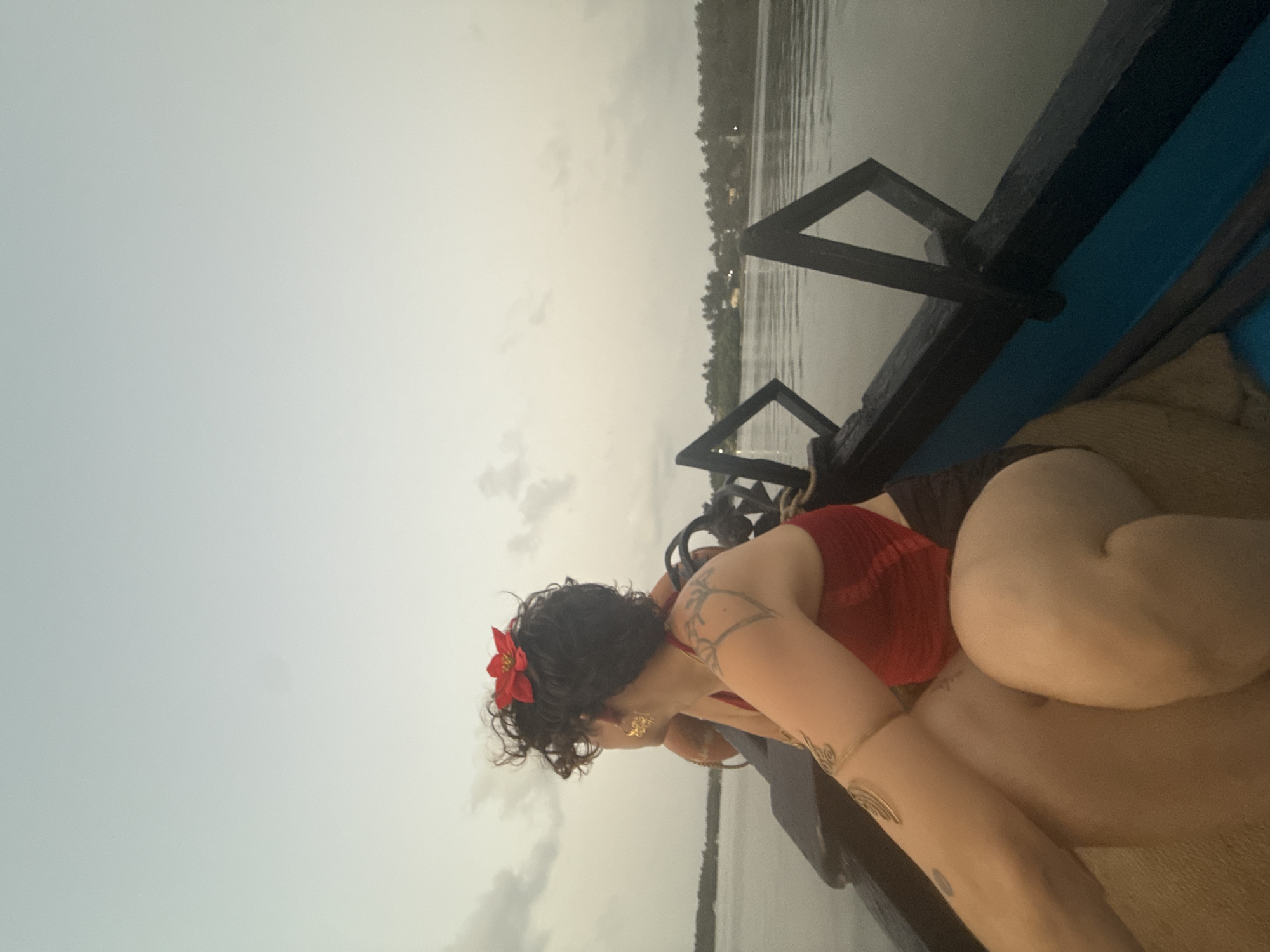 Person in red observed boating on Goa river