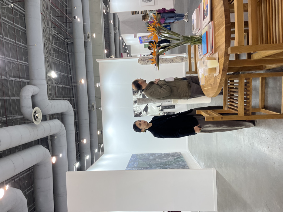 Contemporary art exhibition draws visitors in Mexico City evening