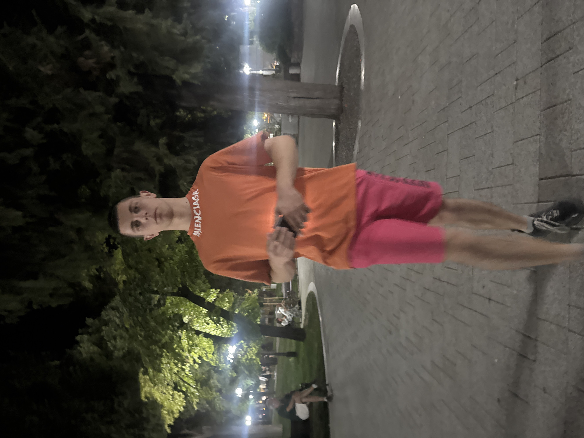 Summer night vibes along Stara Zagora's lit park walkway