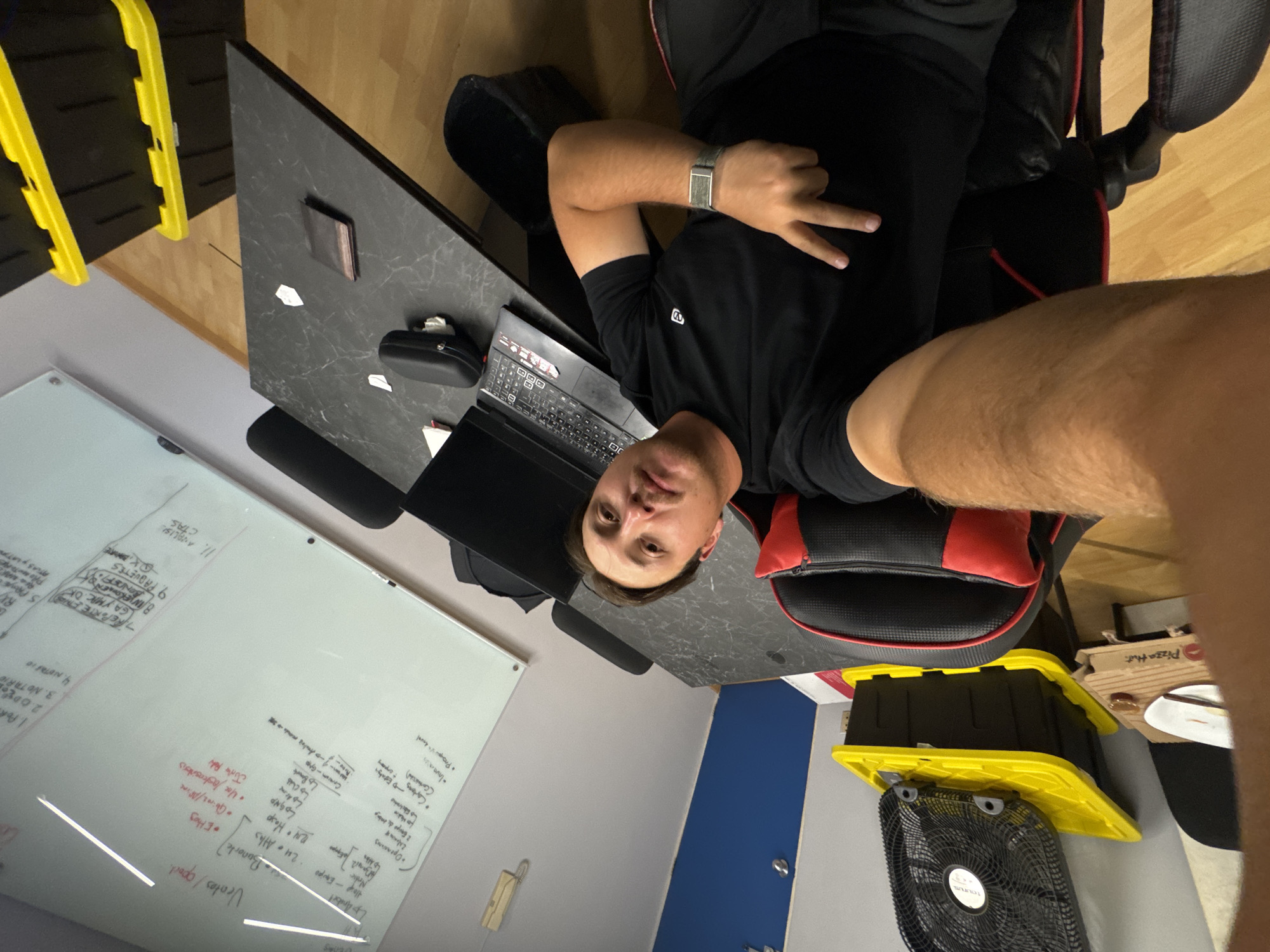 Person relaxes in gaming chair at Mexico City office