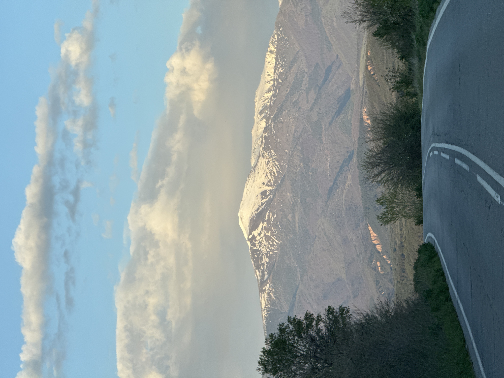 Snow-capped mountain photographed during golden hour in Boboshevo, Bulgaria