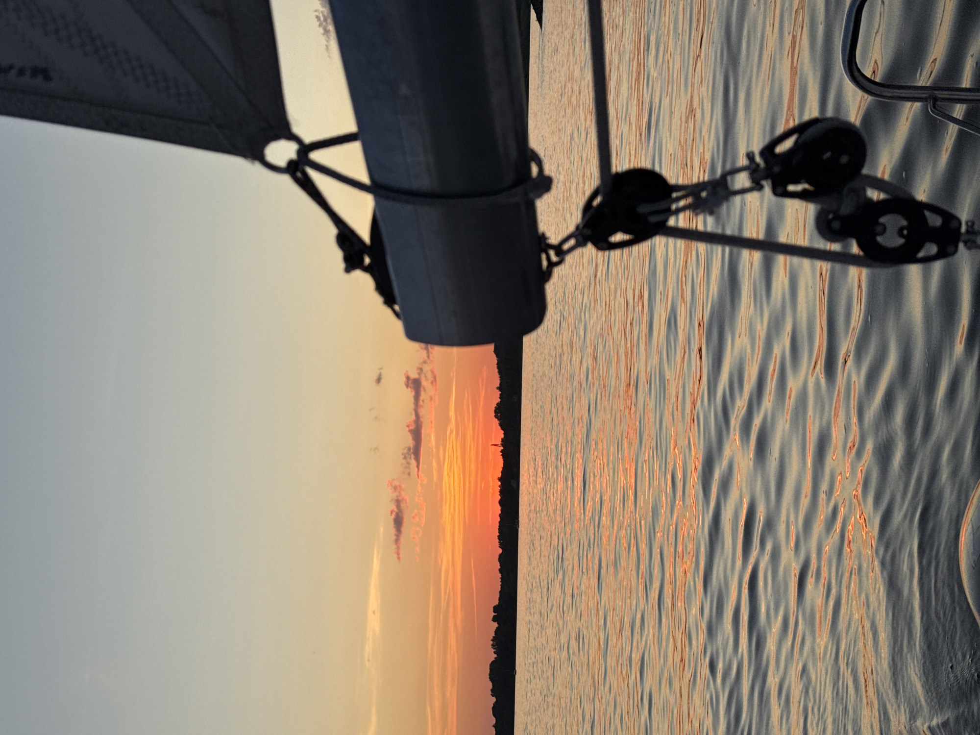 Sailboat evening on the water near Nizhny Novgorod