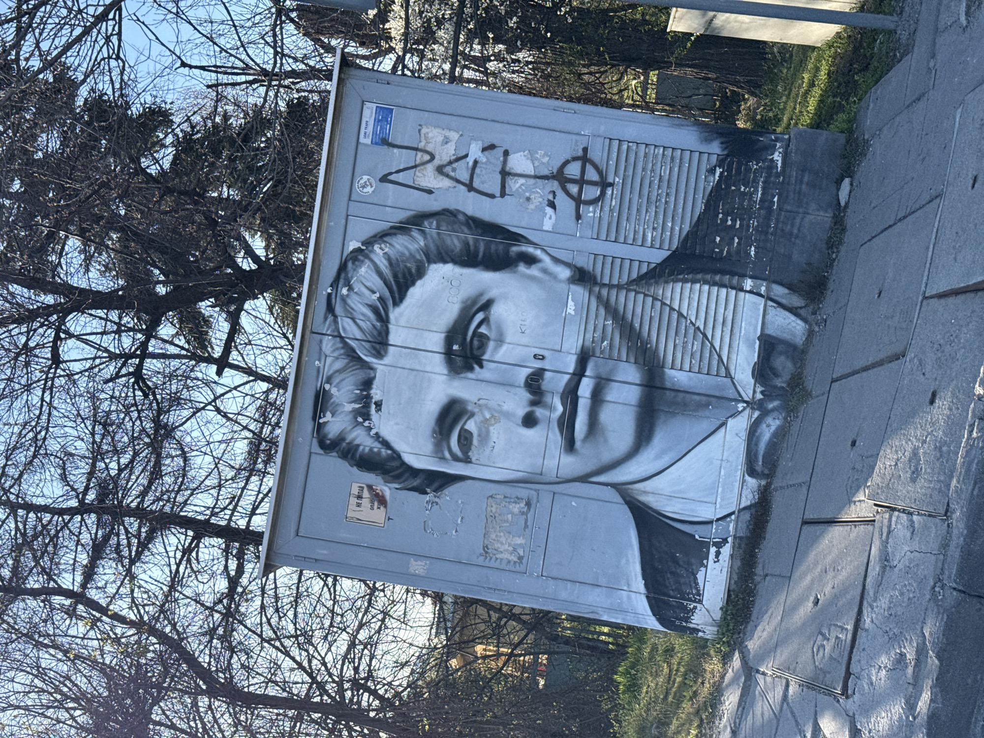 Anti-NATO graffiti spotted on utility box near Sofia cinema