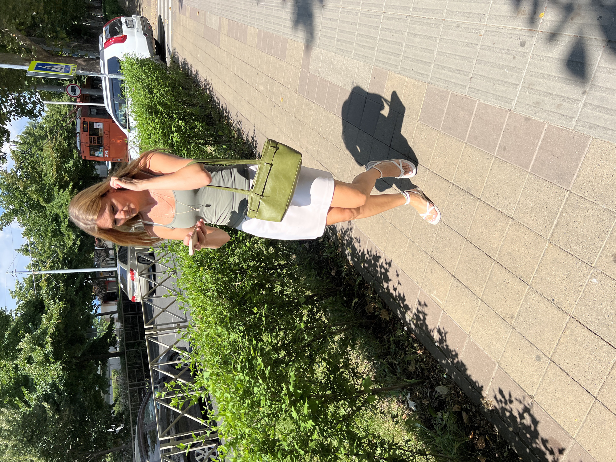 Everyday street life on a summer morning in Krasnodar