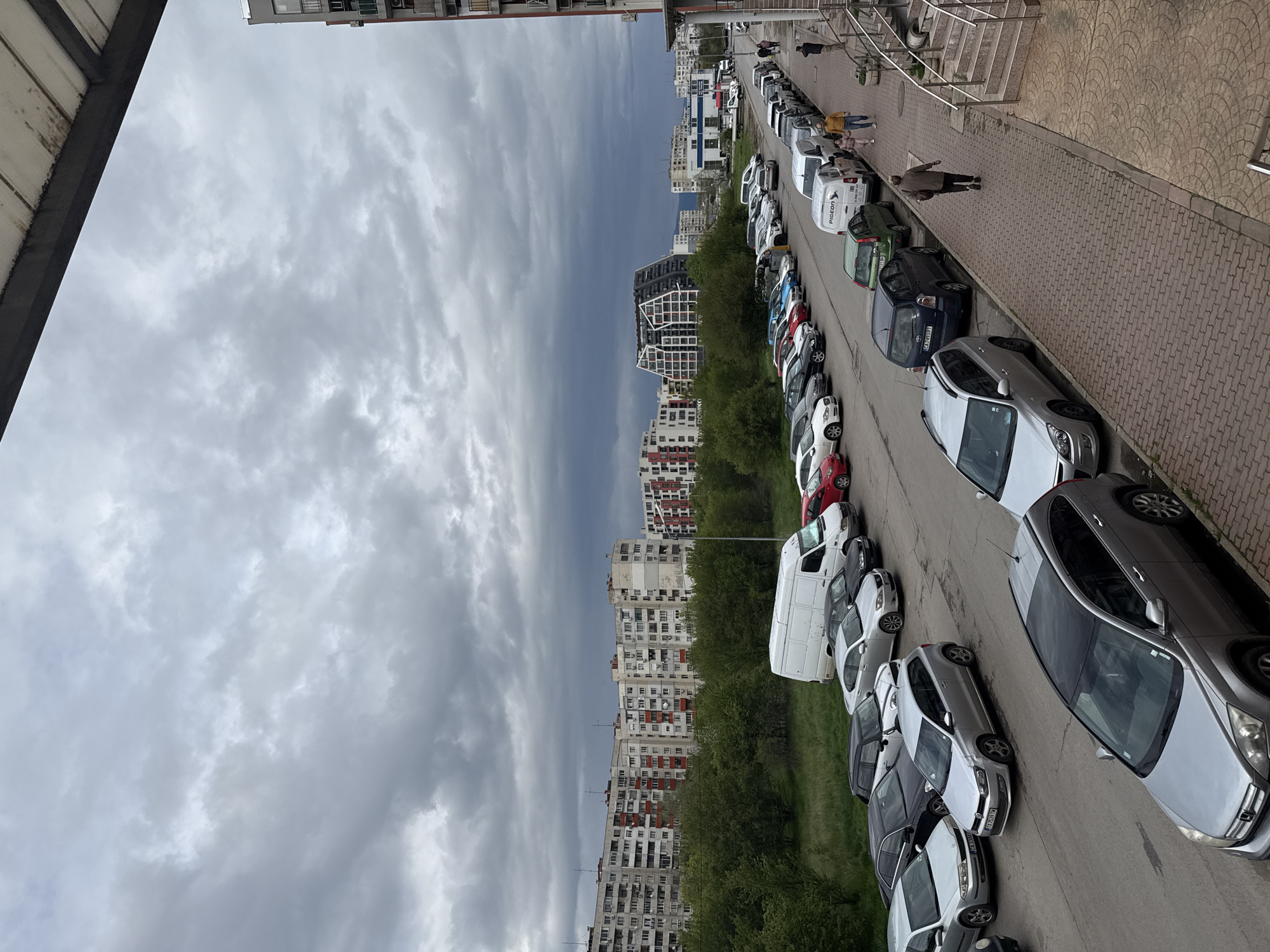Observer documents Sofia's urban landscape during afternoon storm