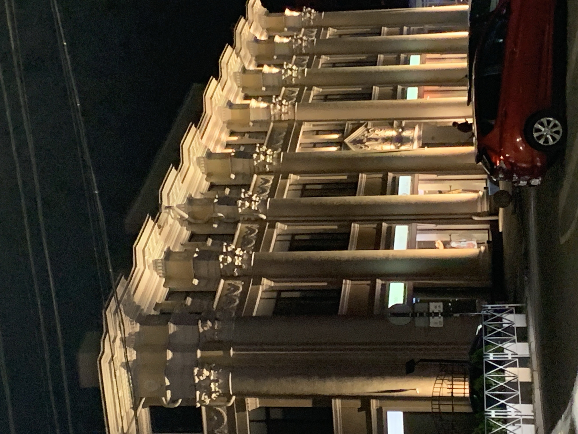 Lit-up city streets on a warm Russian summer night
