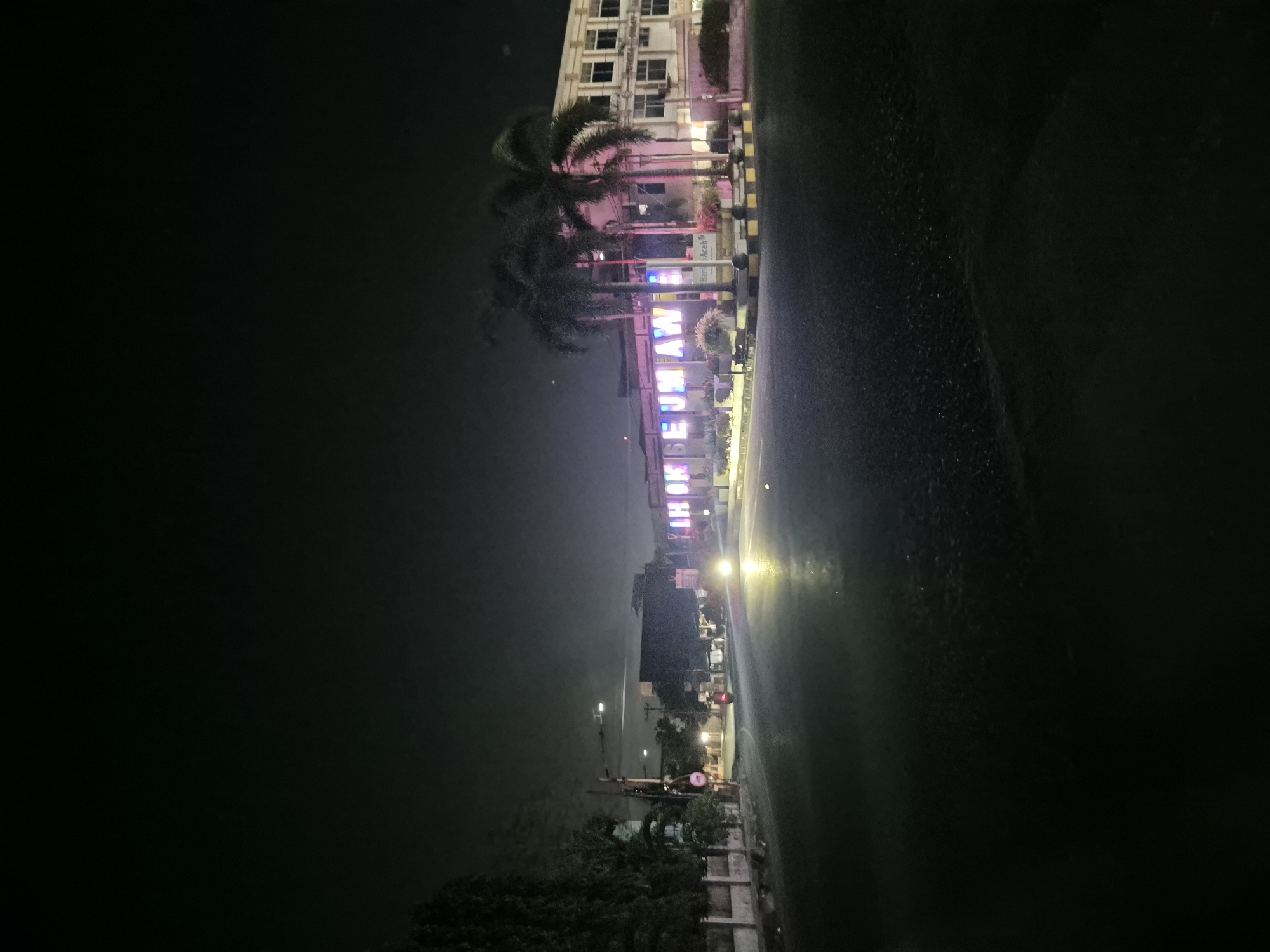 Nighttime street scenes documented in Lhokseumawe, Indonesia