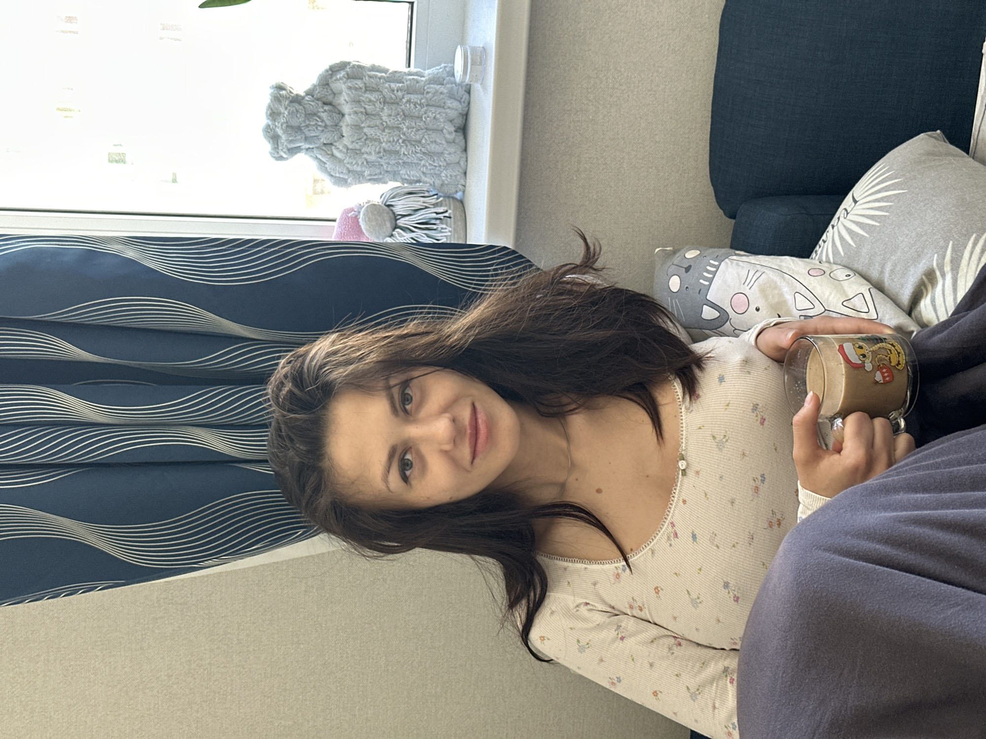 Morning leisure moments documented in Murino apartment setting