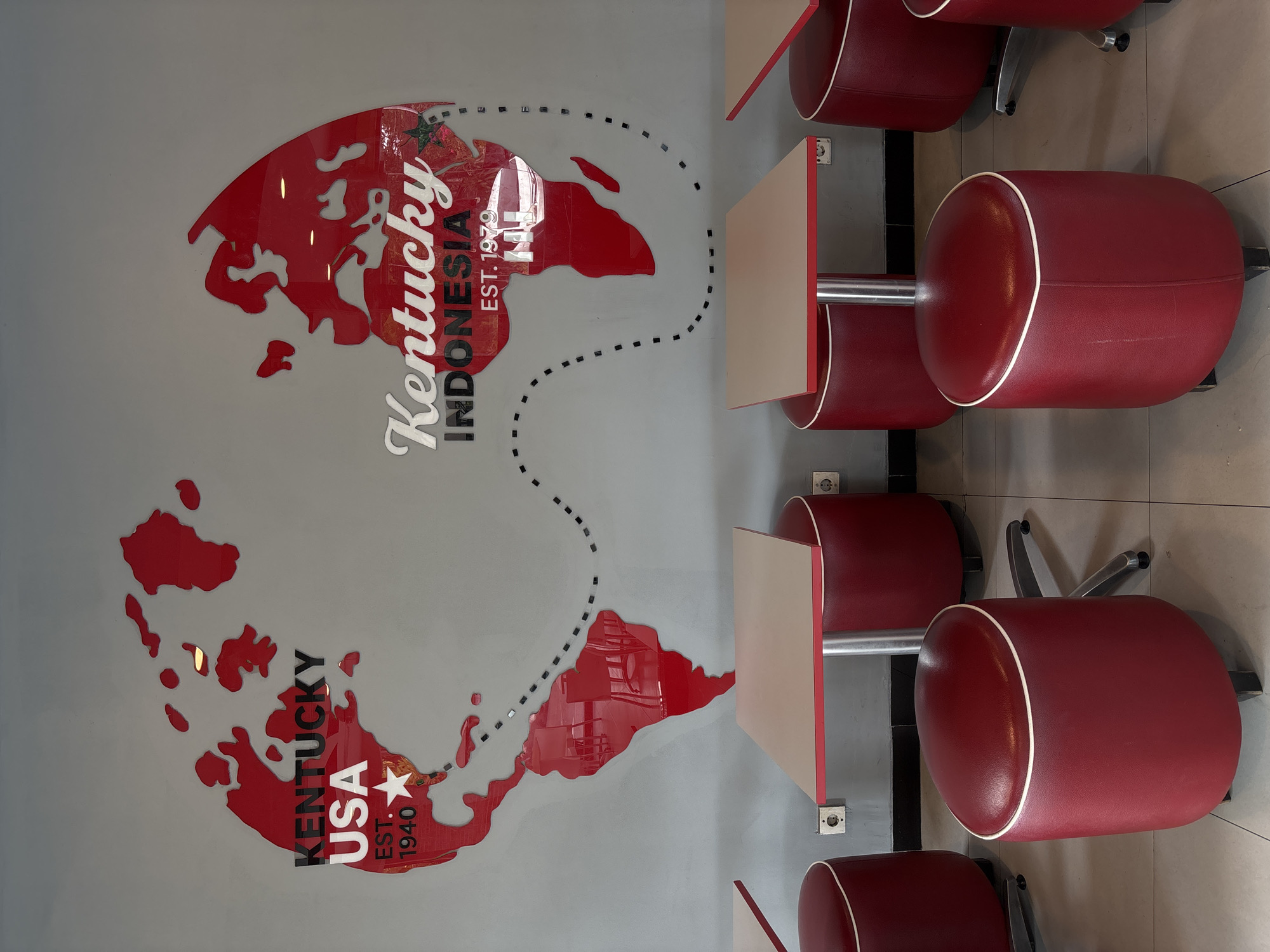 Inside a busy KFC in Denpasar during morning service