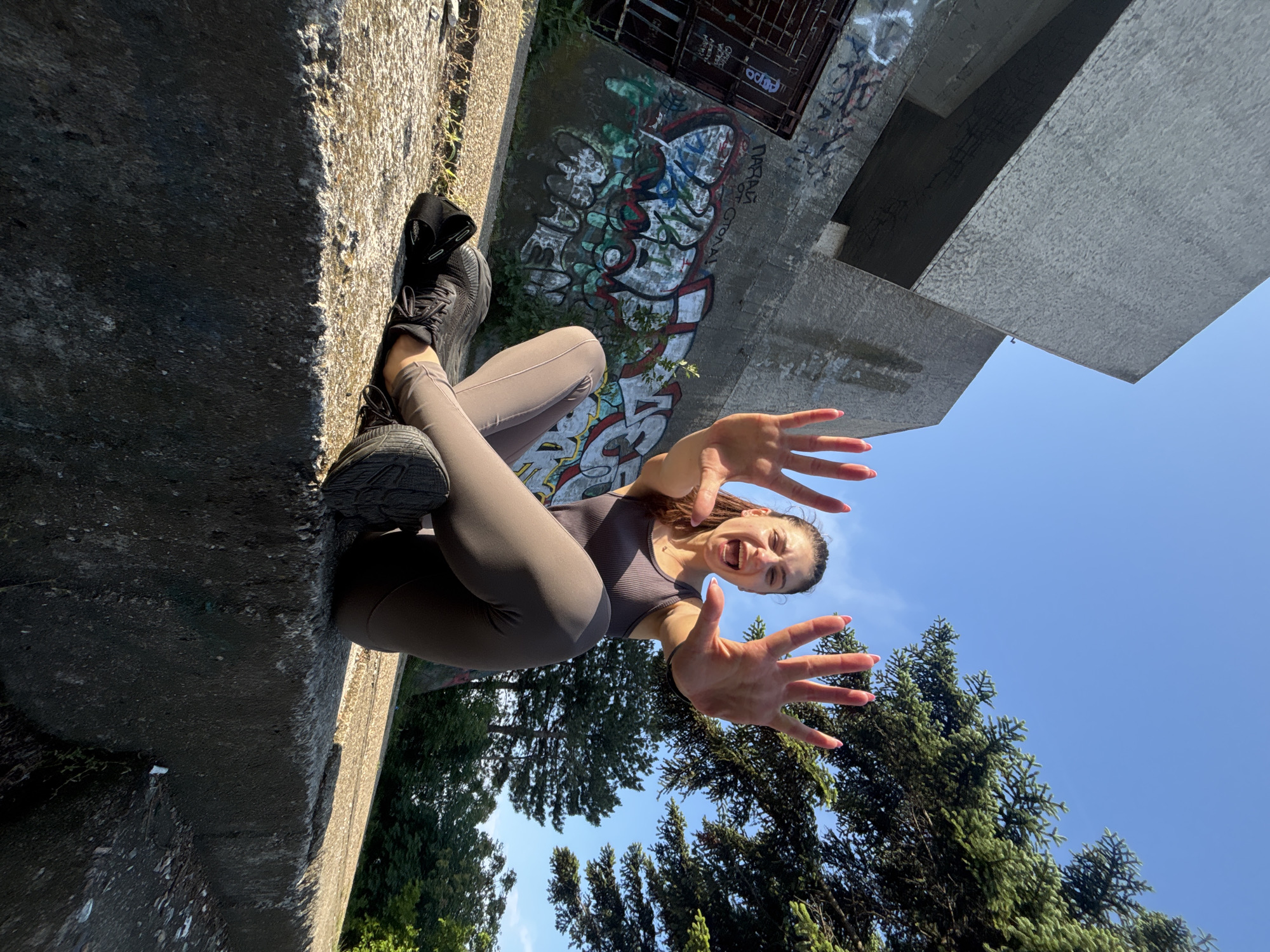 Woman poses for outdoor photo session in Varna Bulgaria