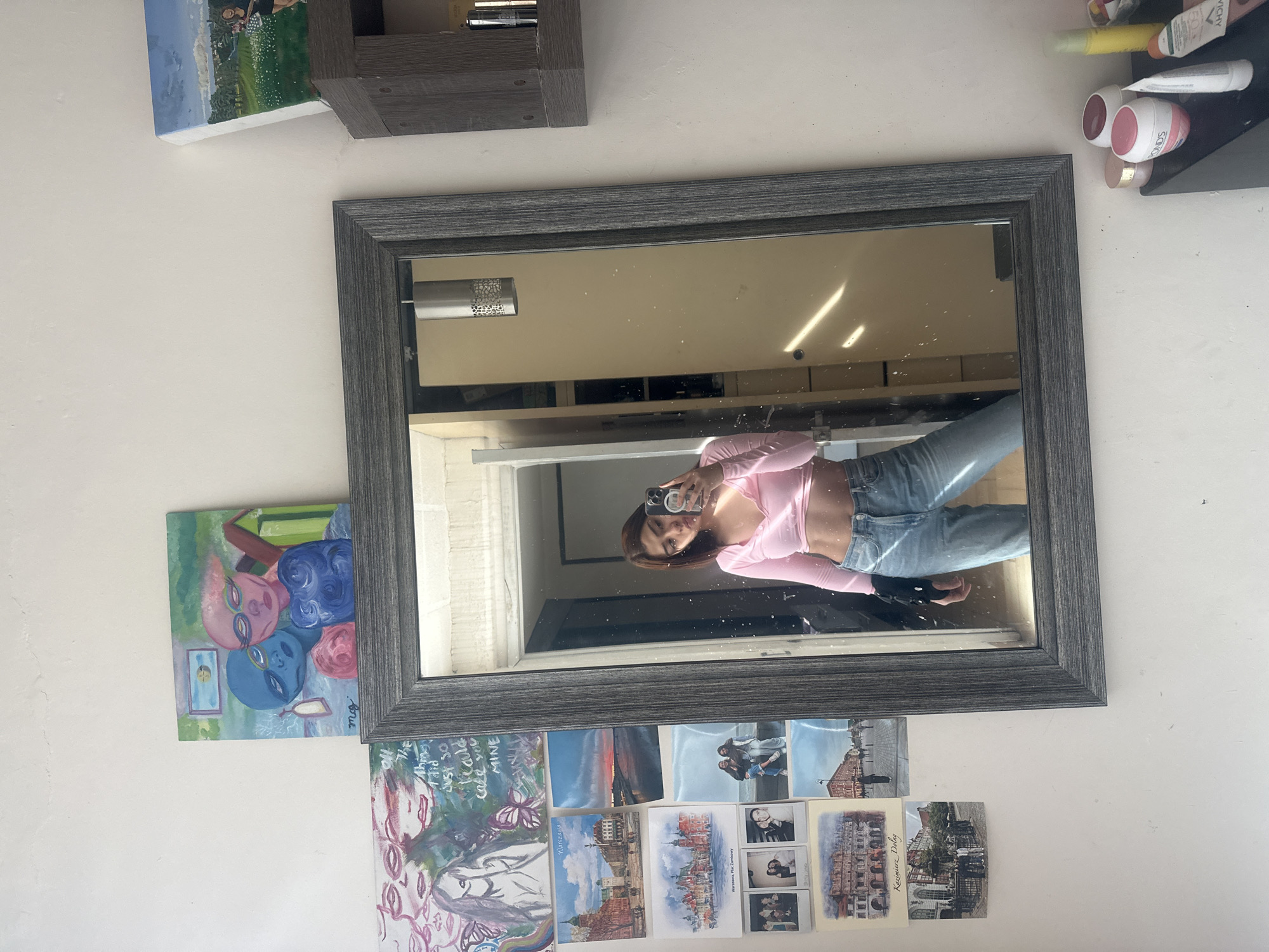Mirror selfie captured in personal room, Puebla Mexico