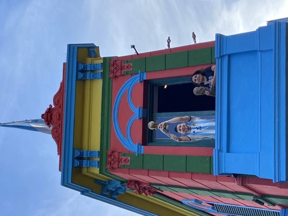 Tourists photograph Messi displays, colorful buildings in Buenos Aires
