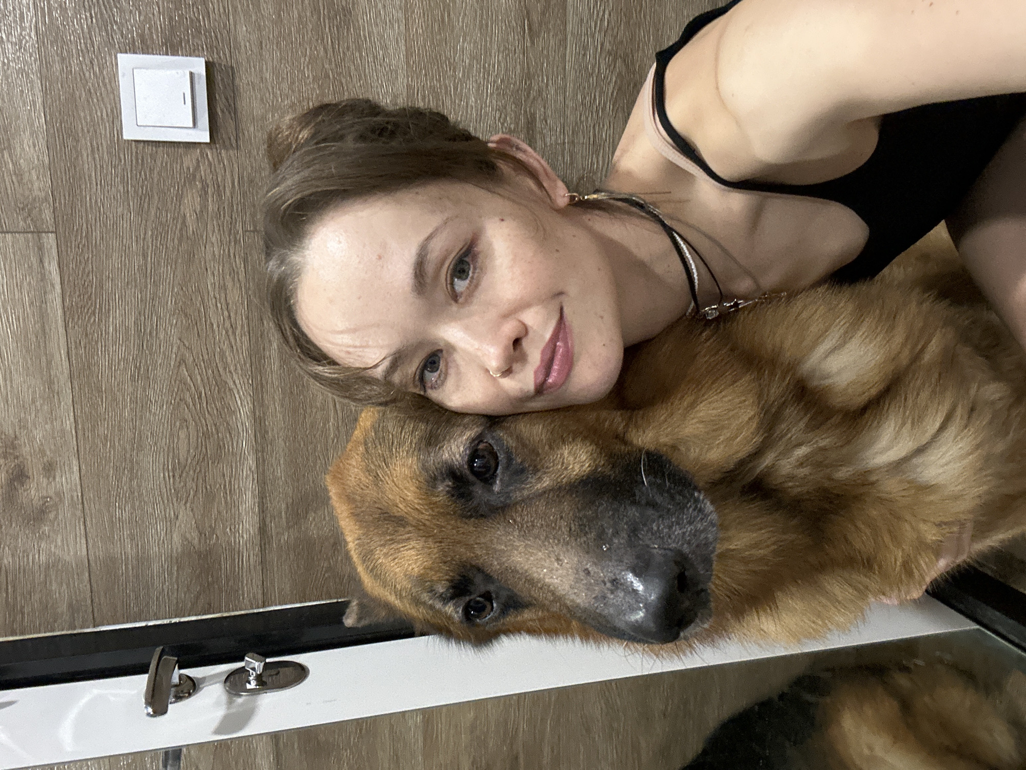 Afternoon at home with a service dog and three cats