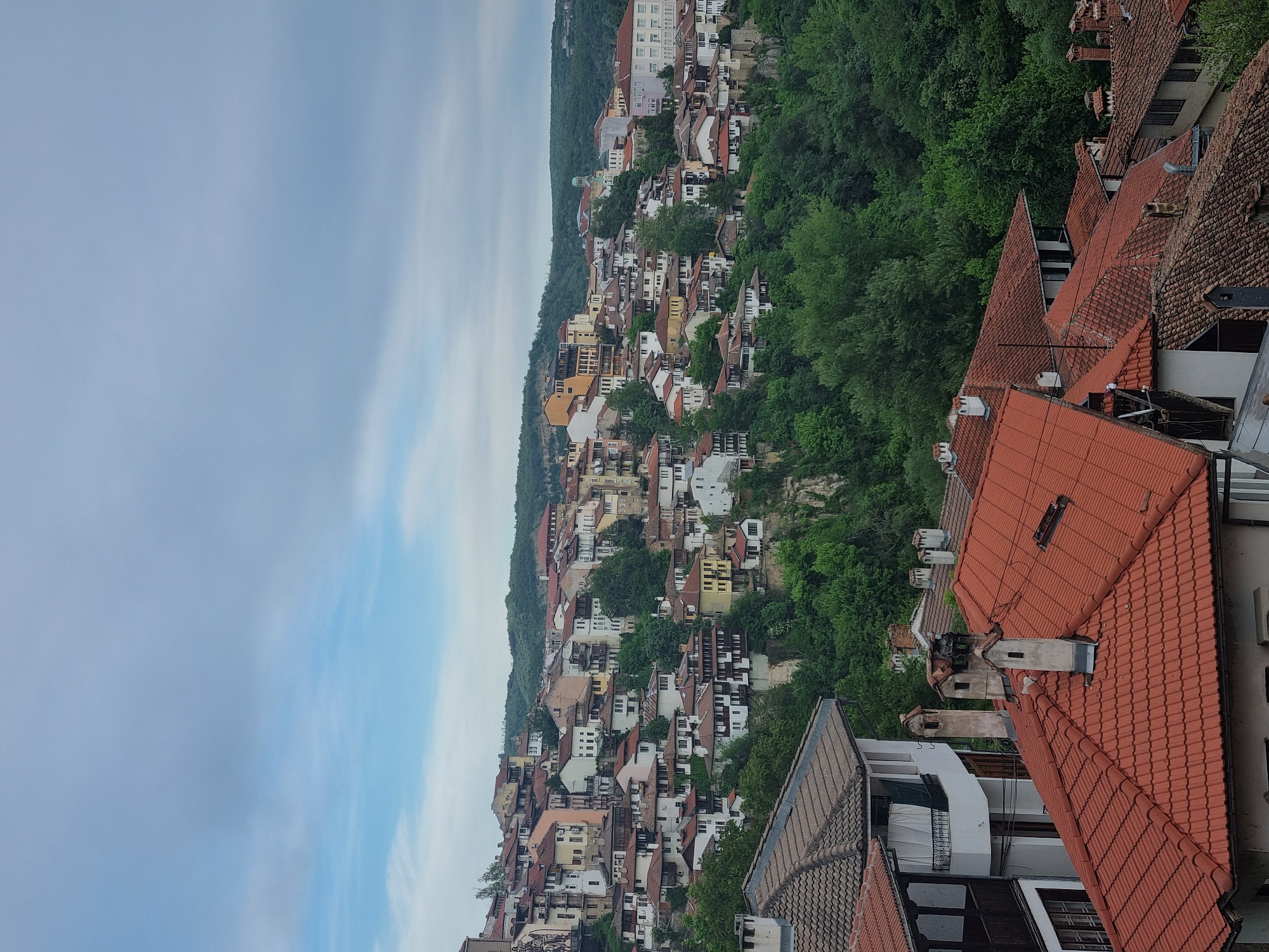 Tourist captures scenic views of historic Veliko Tarnovo, Bulgaria