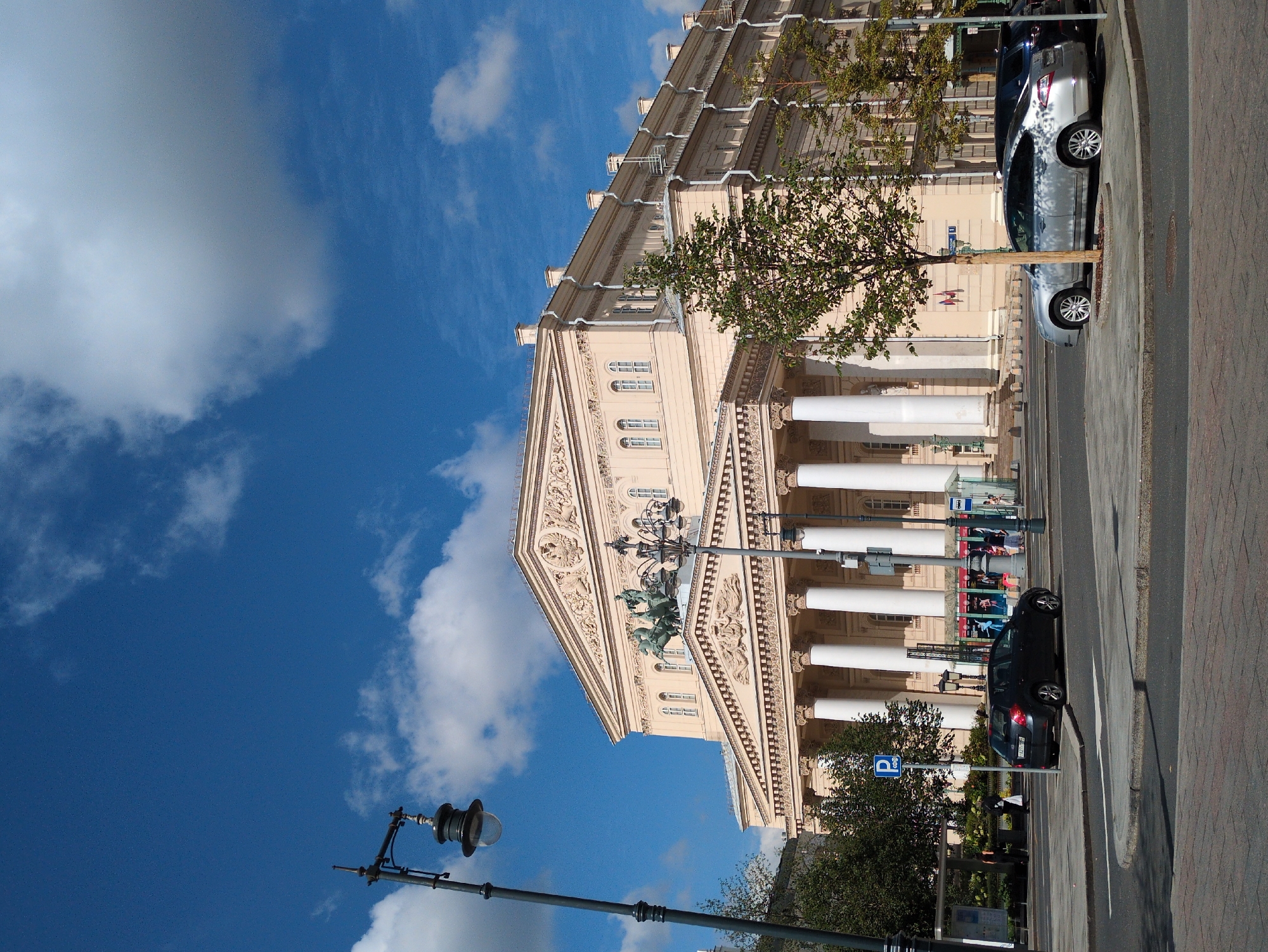 Bolshoi Theatre plaza on a sunny Moscow morning