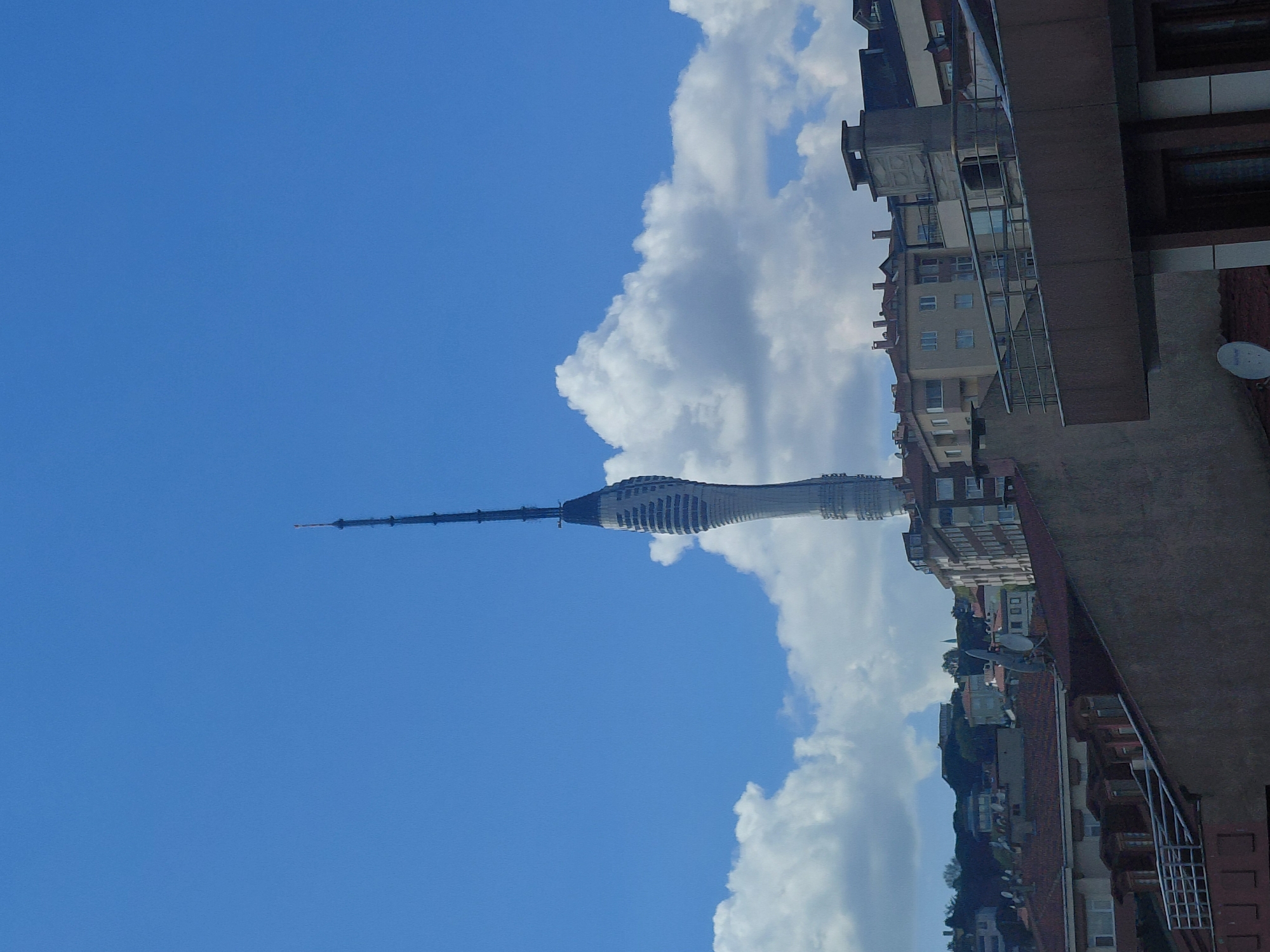 Istanbul TV Tower viewed from Üsküdar neighborhood on sunny day