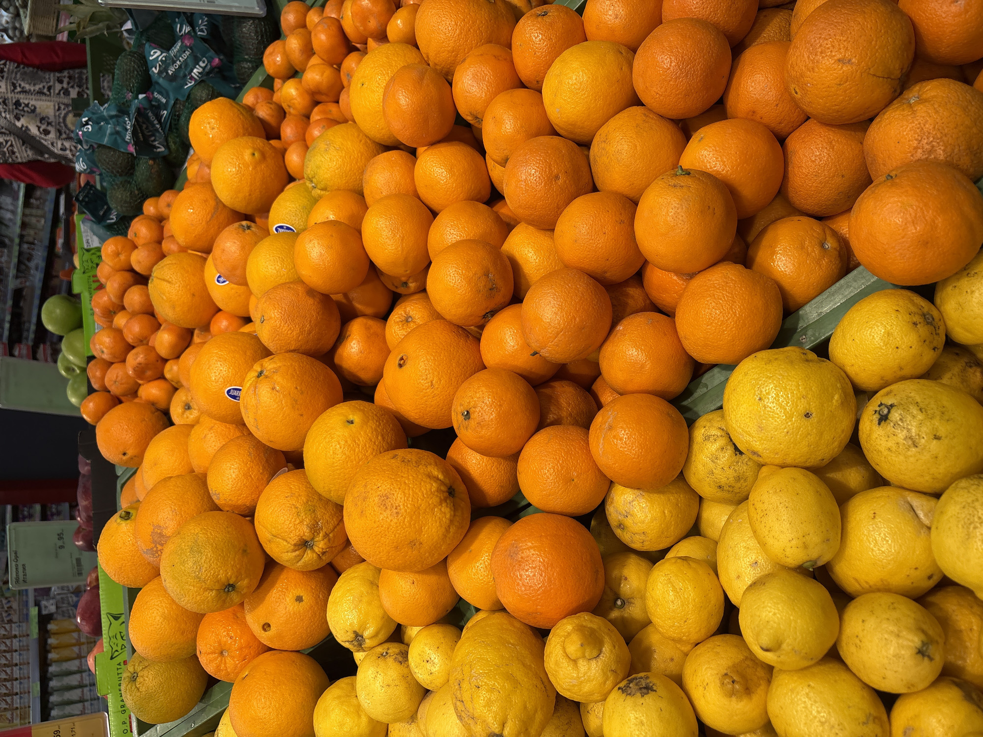 Shopper documents produce displays at Minsk grocery store
