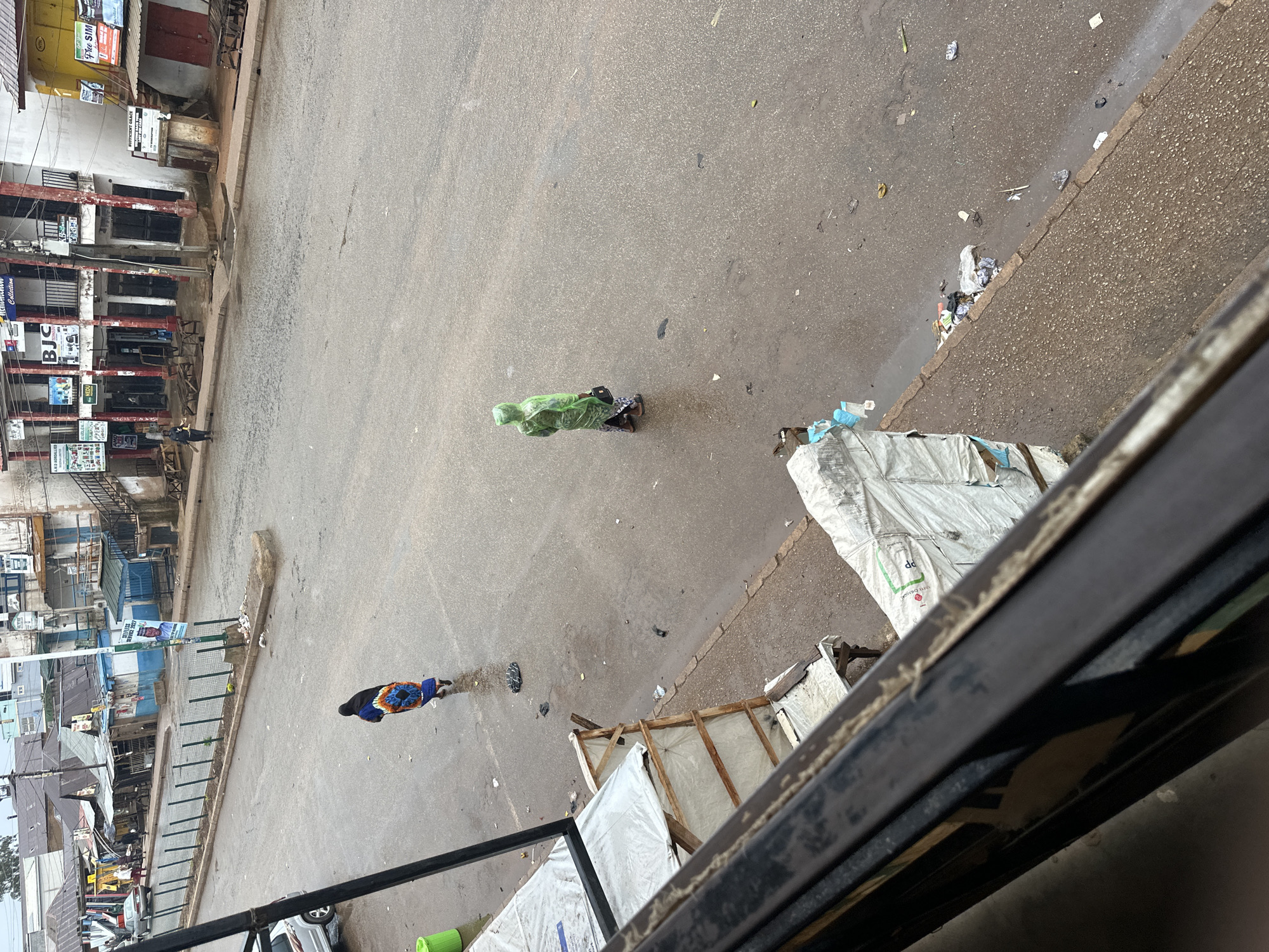 Rainy morning street life in Bukuru, Nigeria