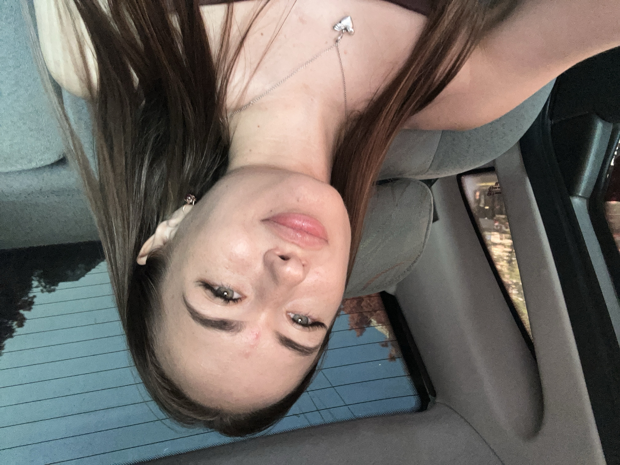 A casual day out: selfies, car rides, diner food, and a cat