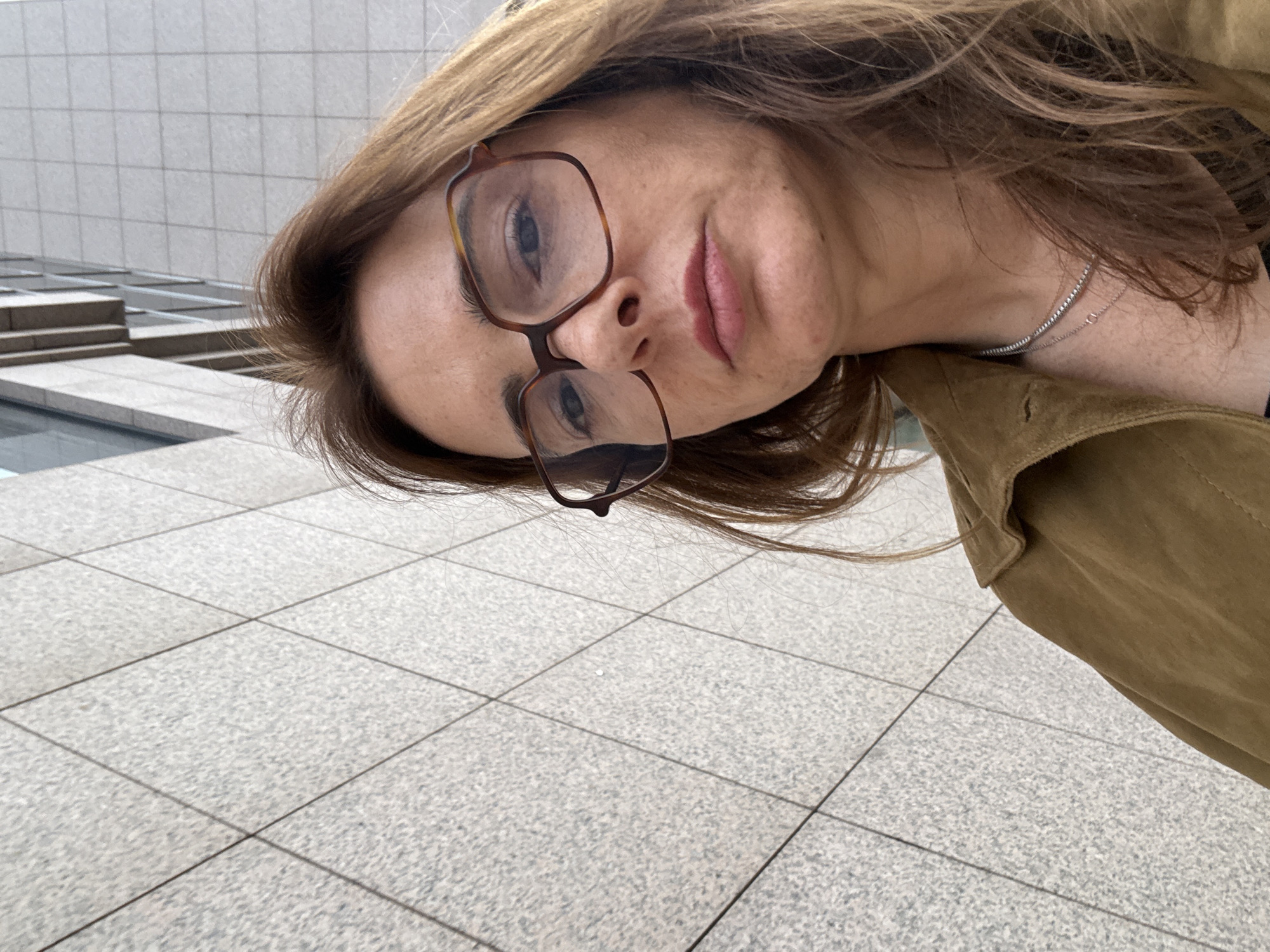 Woman takes selfie in Lisbon, Portugal