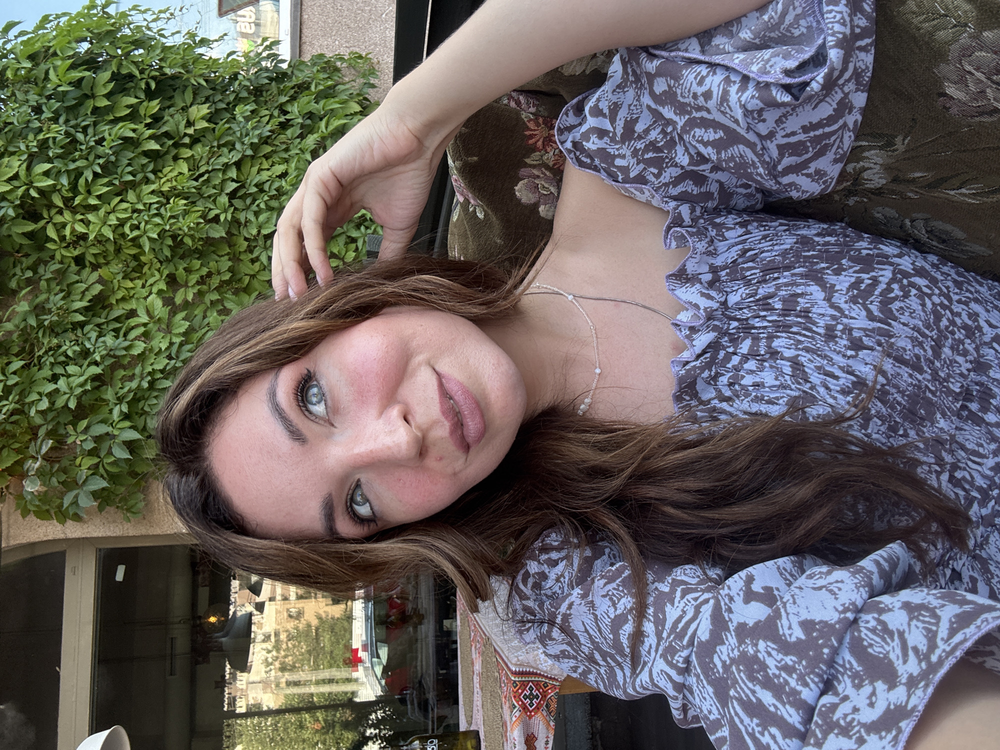Afternoon at a decorated outdoor café in Kryvyi Rih