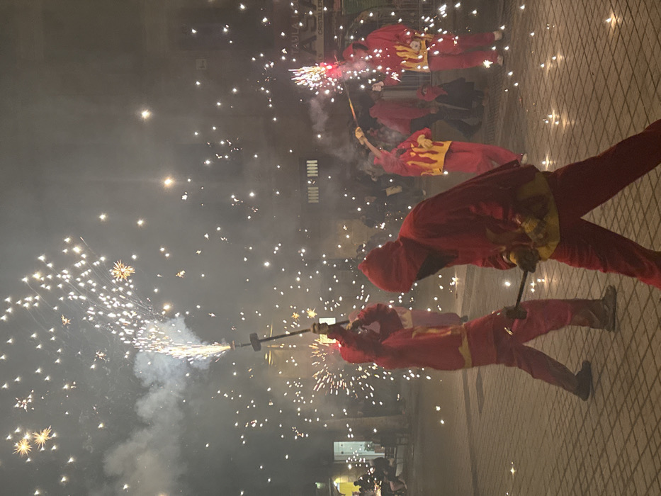 Traditional Correfoc fire run celebration draws crowds in Barcelona