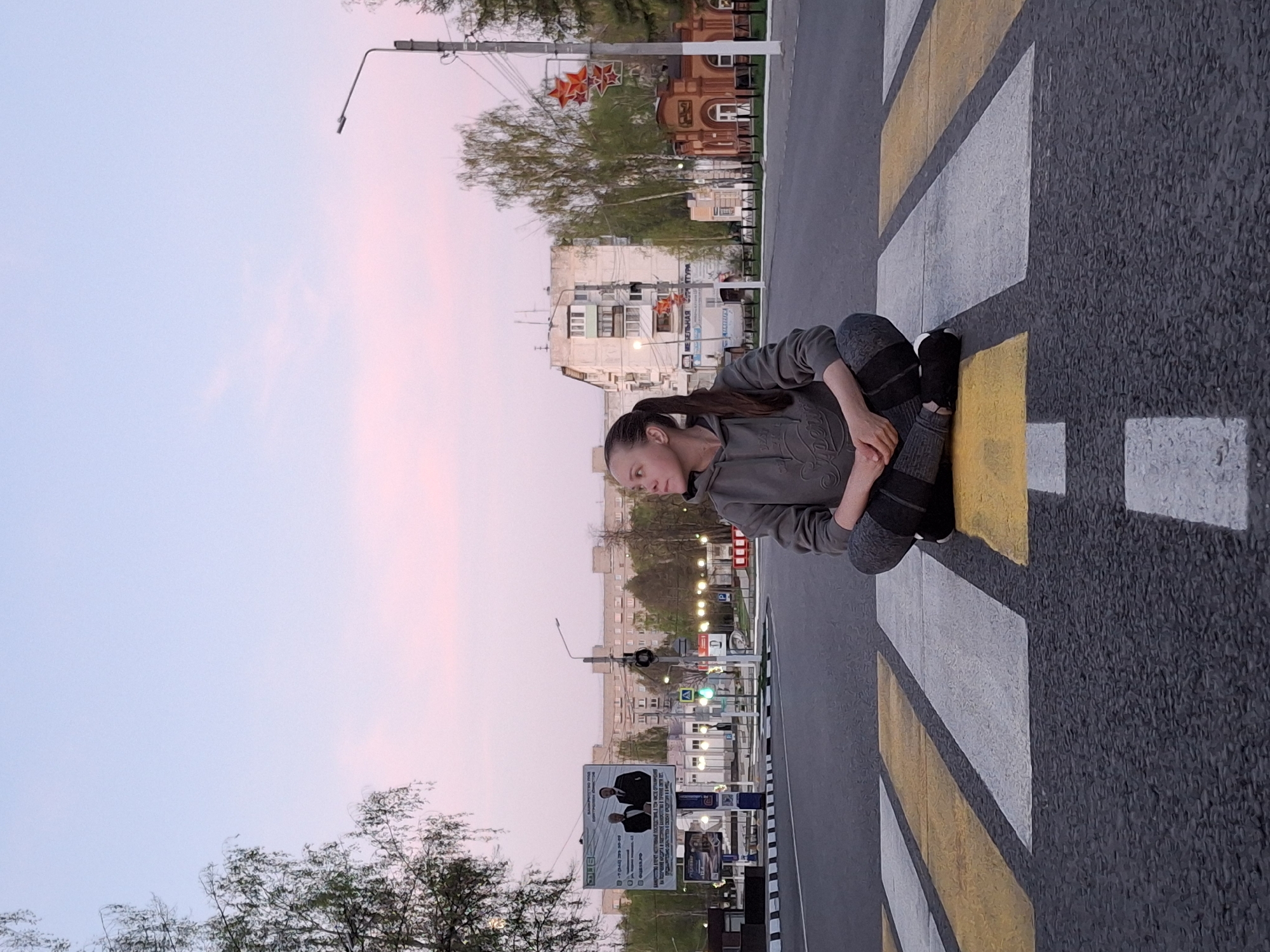 Evening scenes captured across Chaikovsky during sunset hours