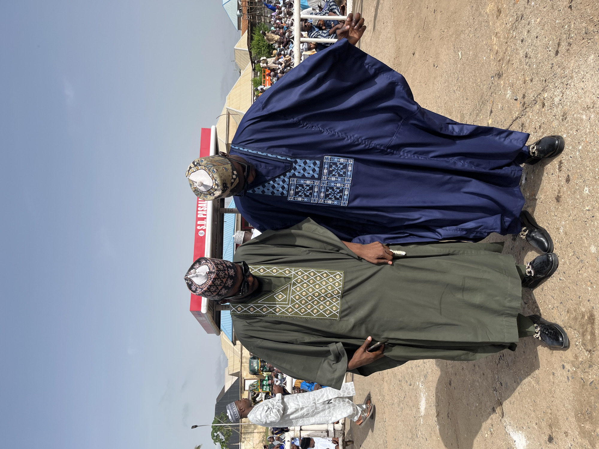 Traditional gathering near gas station in Jos, Nigeria