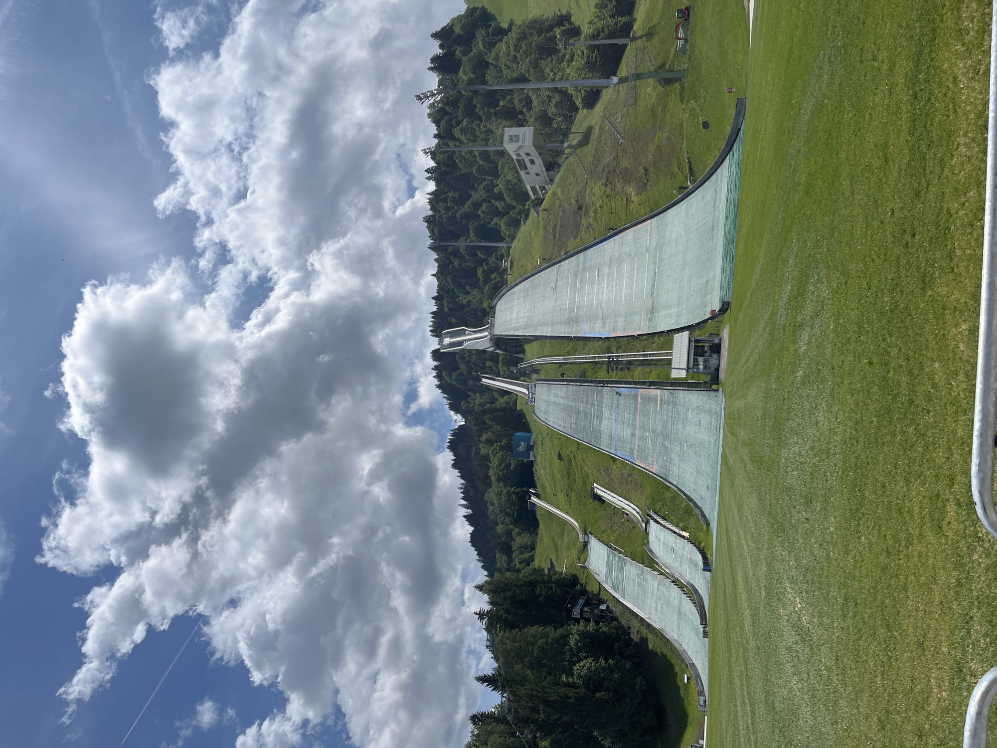Tourists visit Olympic ski jump stadium in Garmisch-Partenkirchen