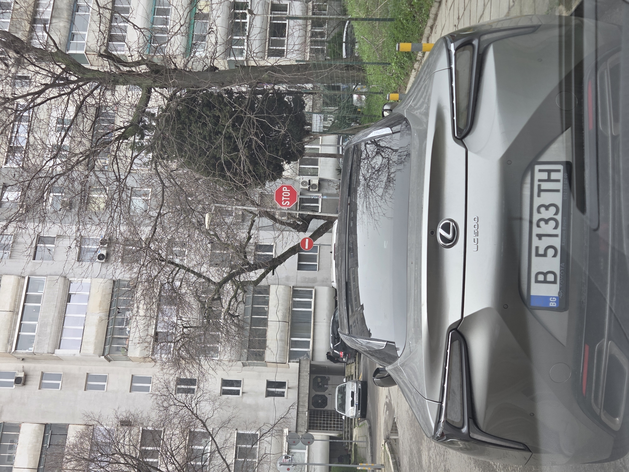 Silver Lexus LC 500 parked on Varna street