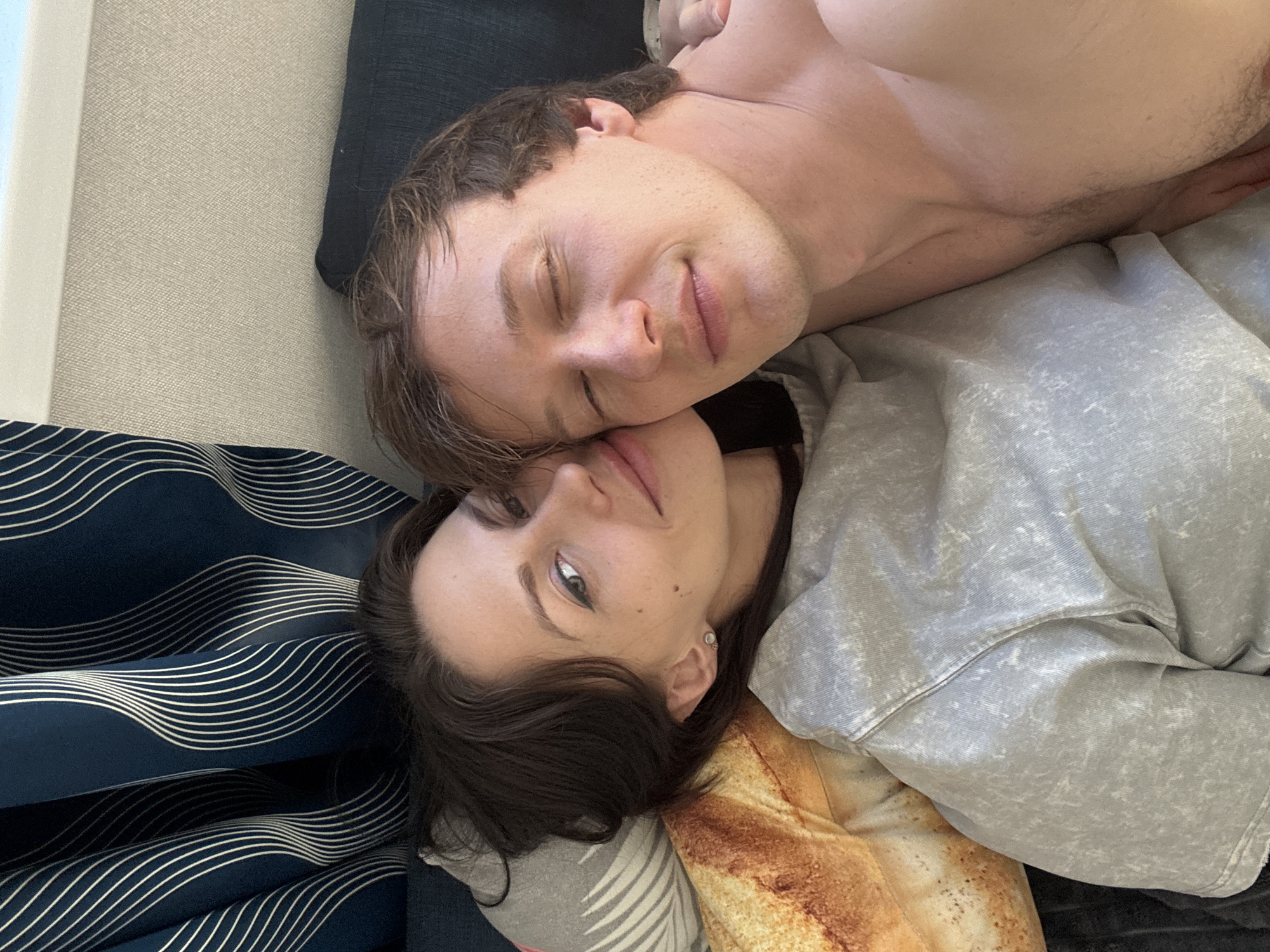 Couple shares home-cooked meal in Murino apartment
