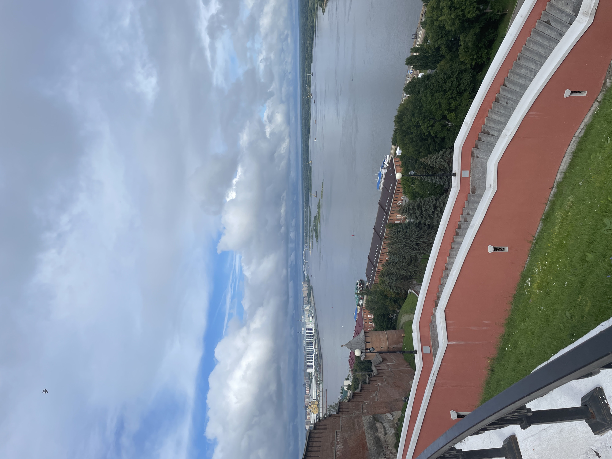 Chkalov Stairs and Kremlin walls above the Volga River