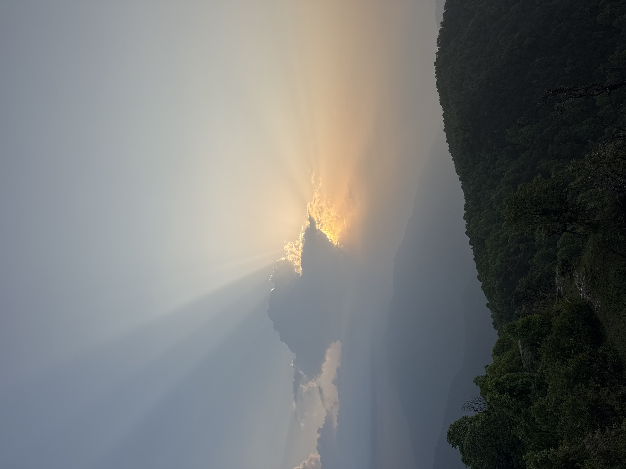 Mountain views documented in Kande, Nepal show misty peaks