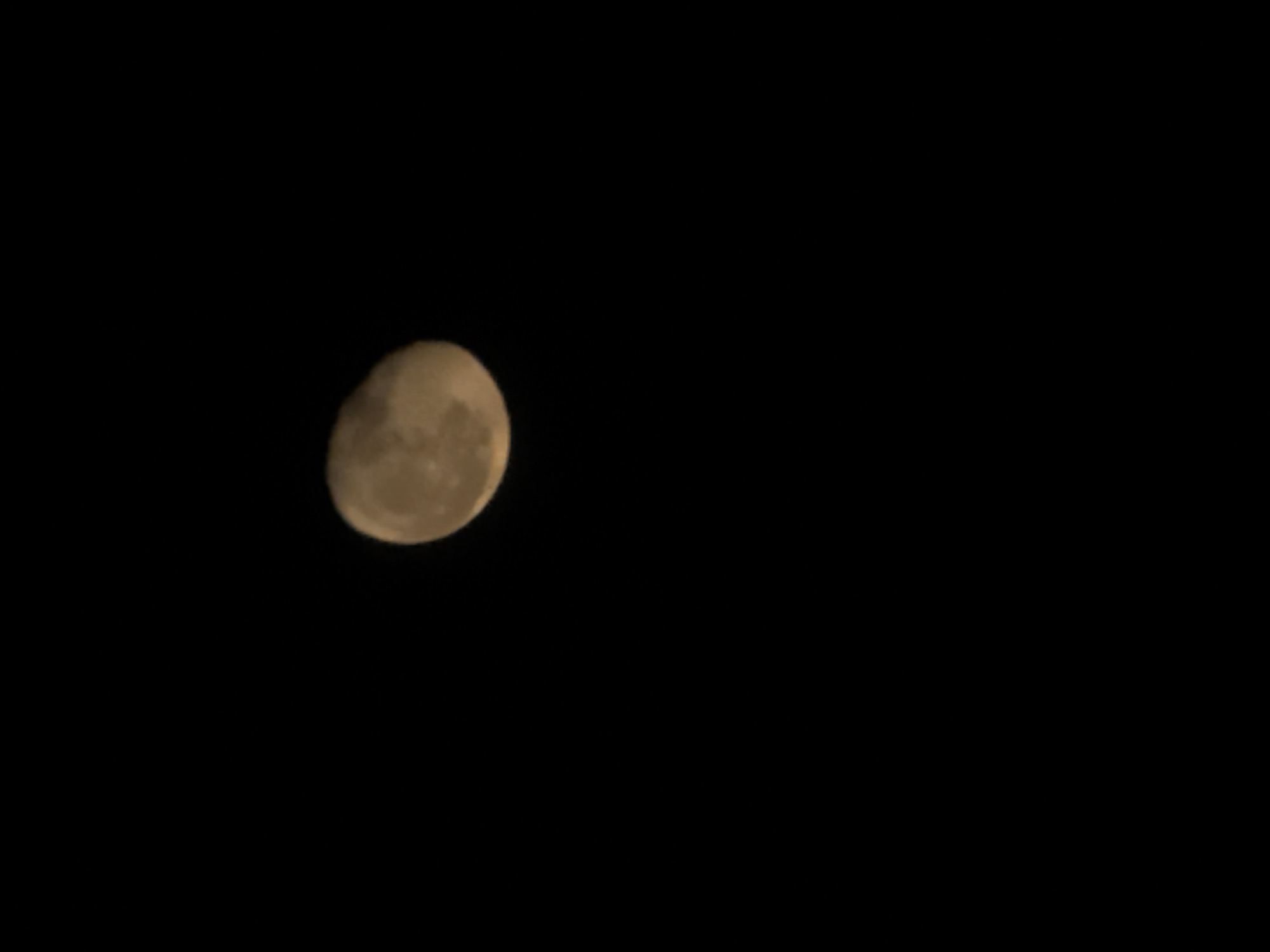 Waxing gibbous moon observed over Sofia, Bulgaria