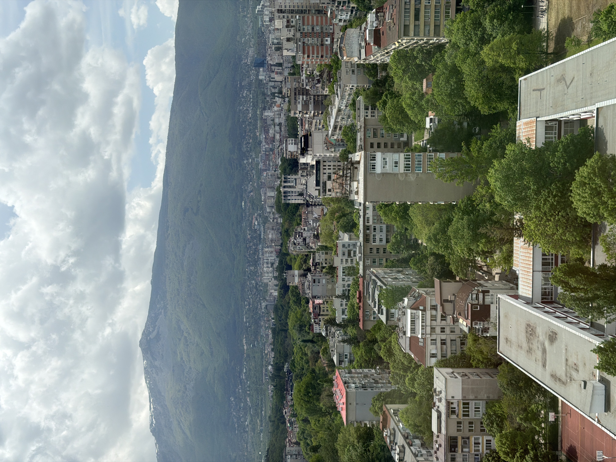 Morning aerial view captures Sofia cityscape with Vitosha Mountain backdrop