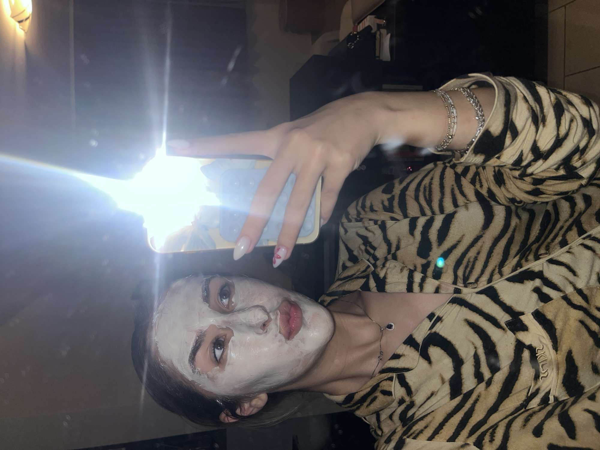 Sofia resident documents weekend skincare routine in tiger pajamas