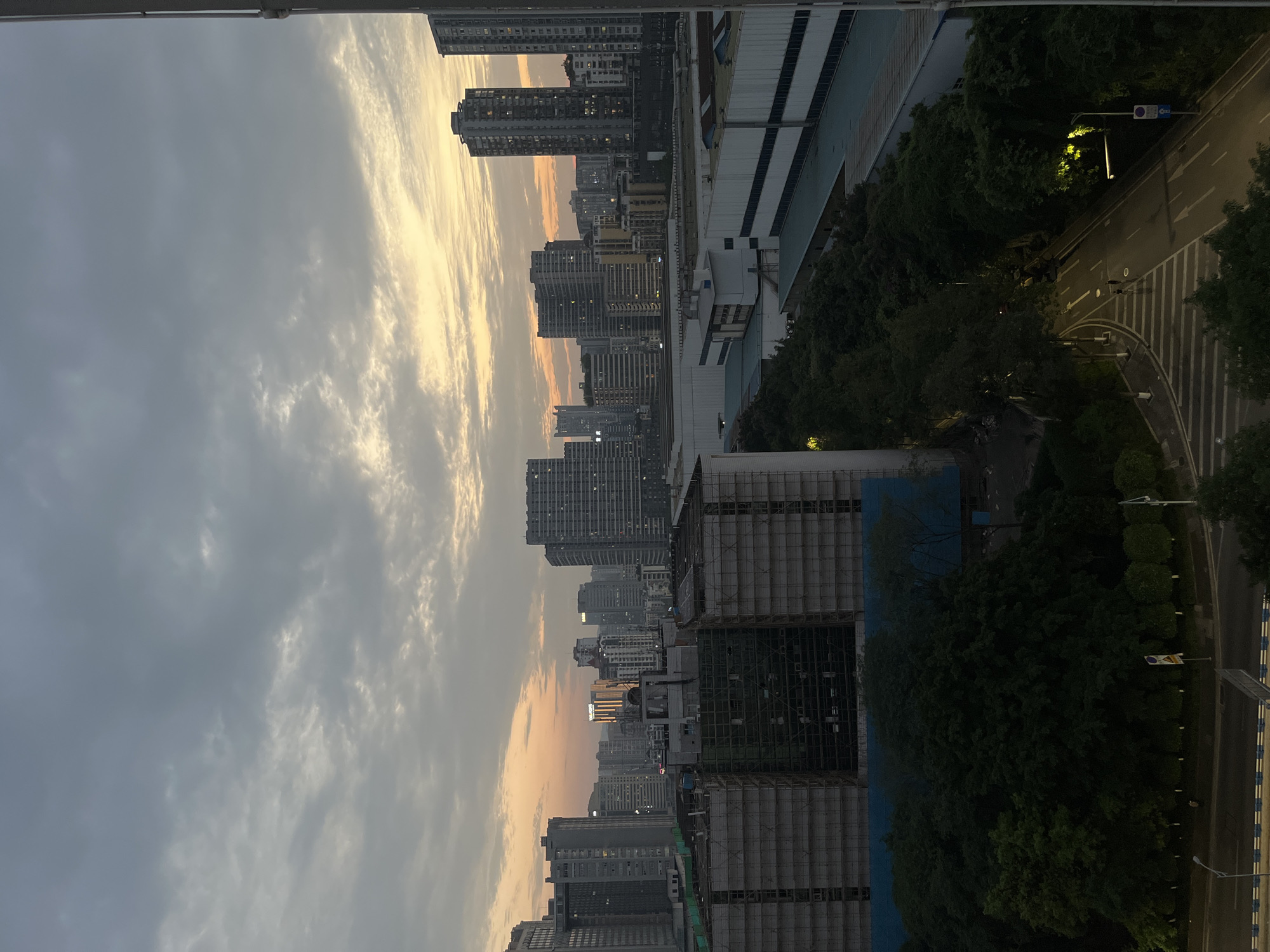 Twilight captures dense urban landscape in Jiulongpo District
