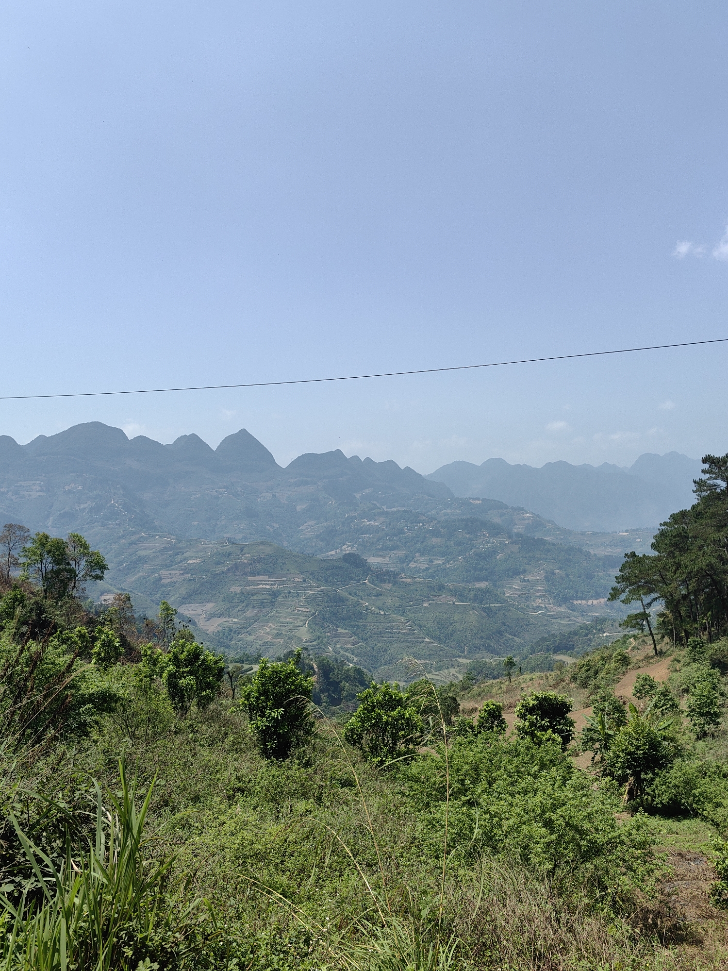 Mountainous landscape with terraced fields captured in Vietnam commune
