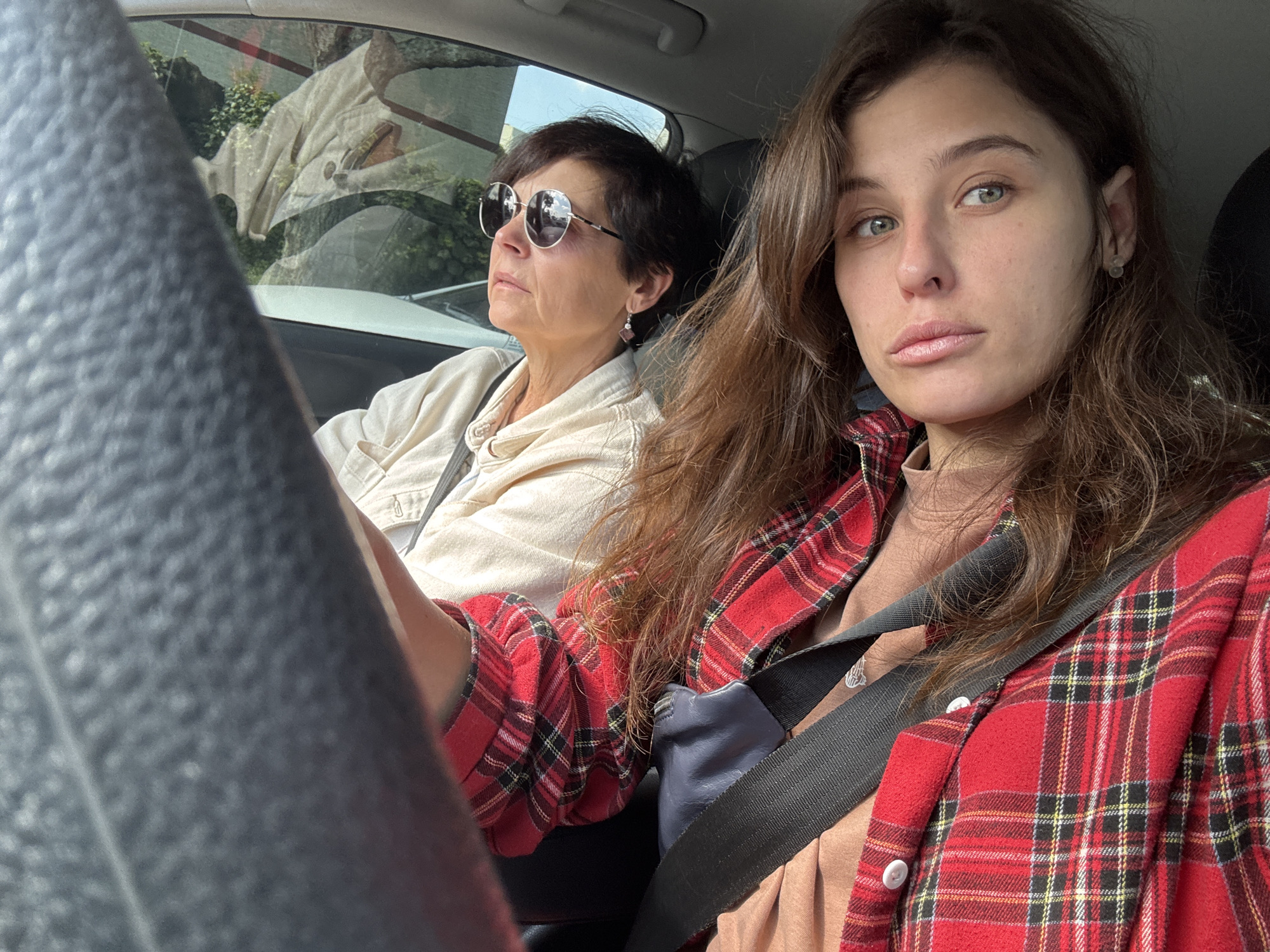 Casual car selfies on a Jeju road trip