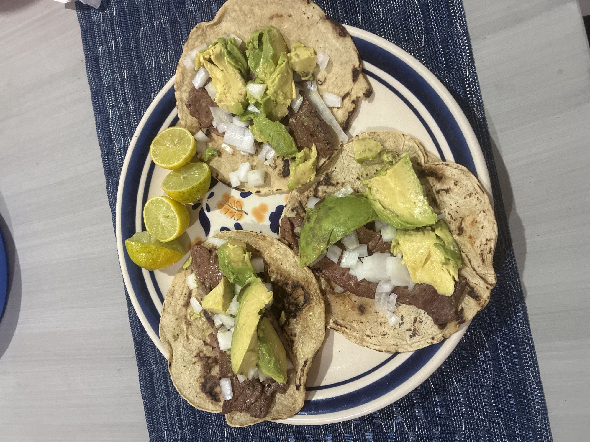 Tacos served on decorative plate in San Pedro Cholula