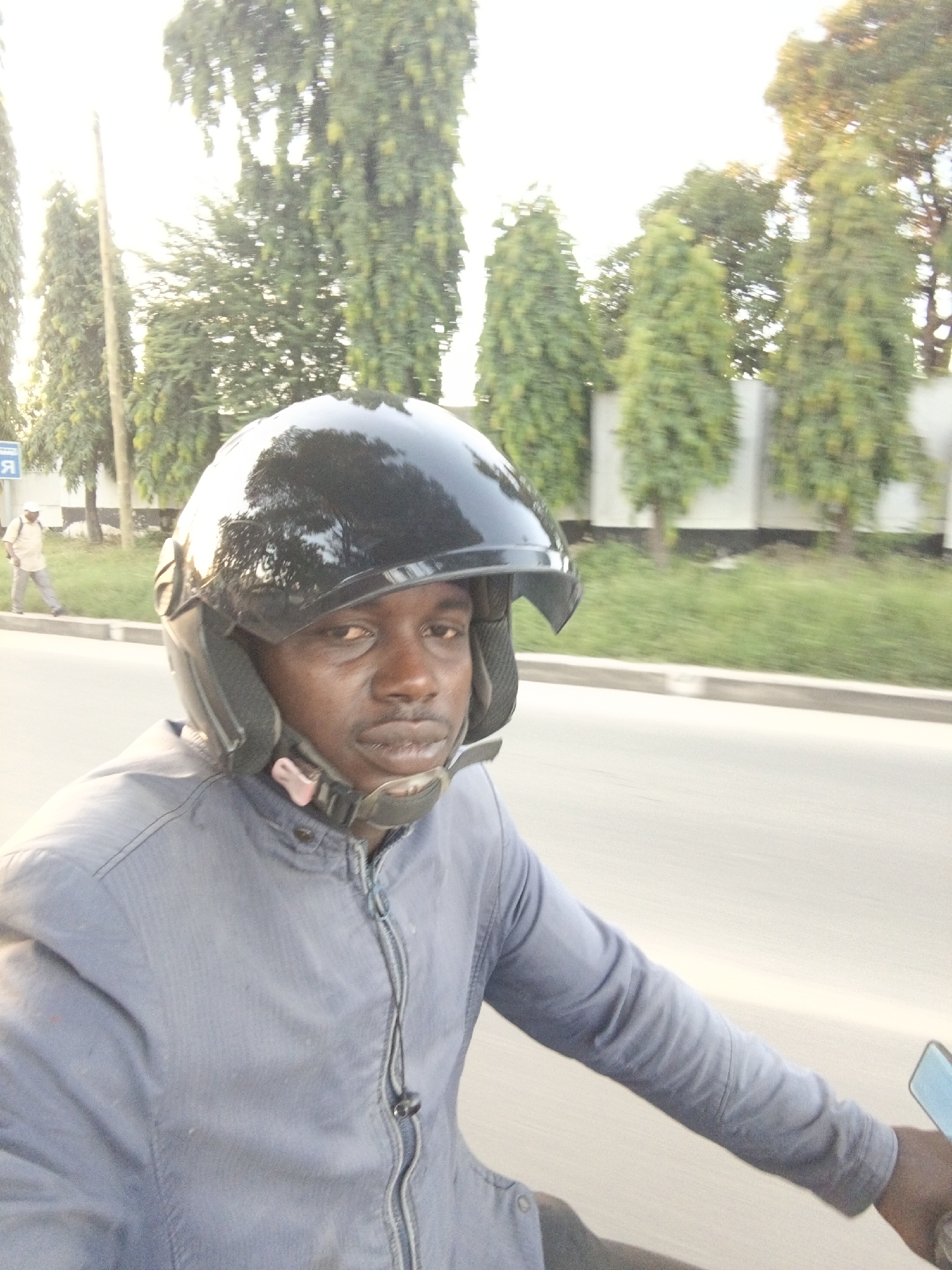 Motorcyclist spotted on Dar es Salaam road