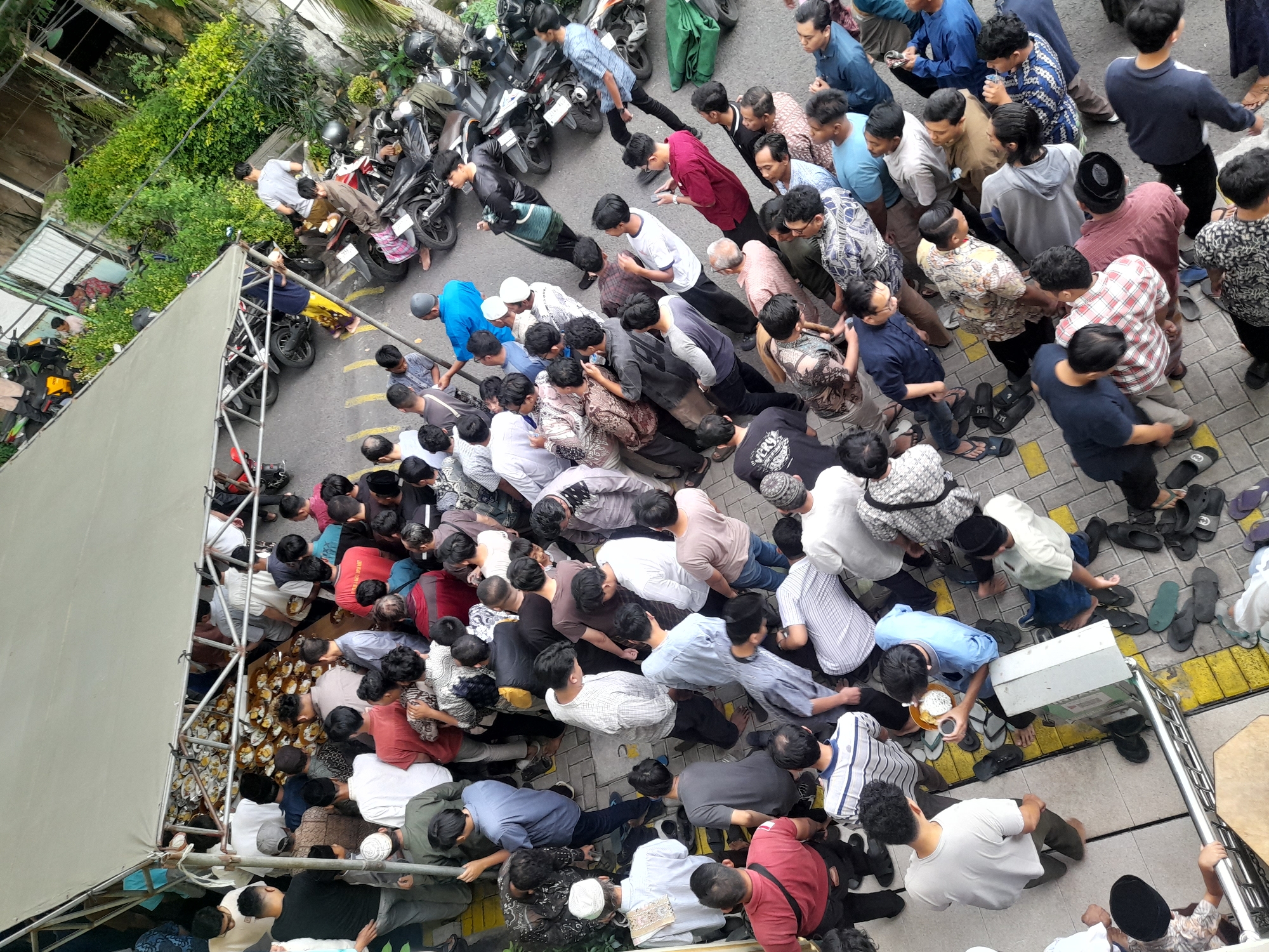 Morning prayer service documented at Surabaya mosque