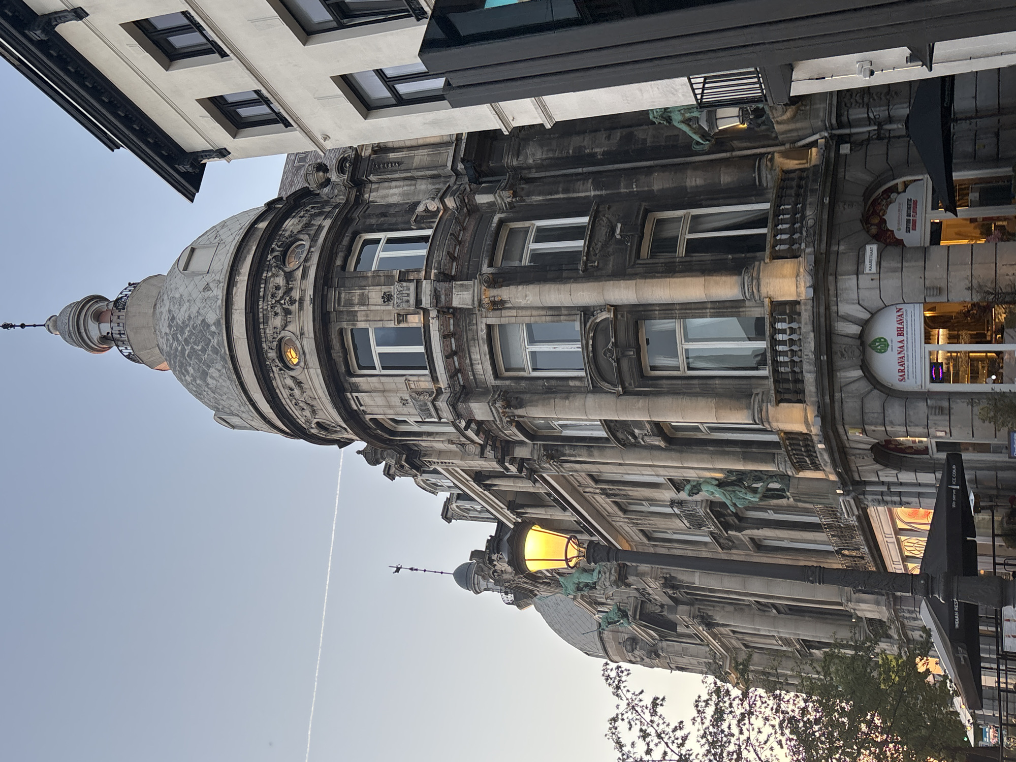 Historic Antwerp architecture documented during evening hours