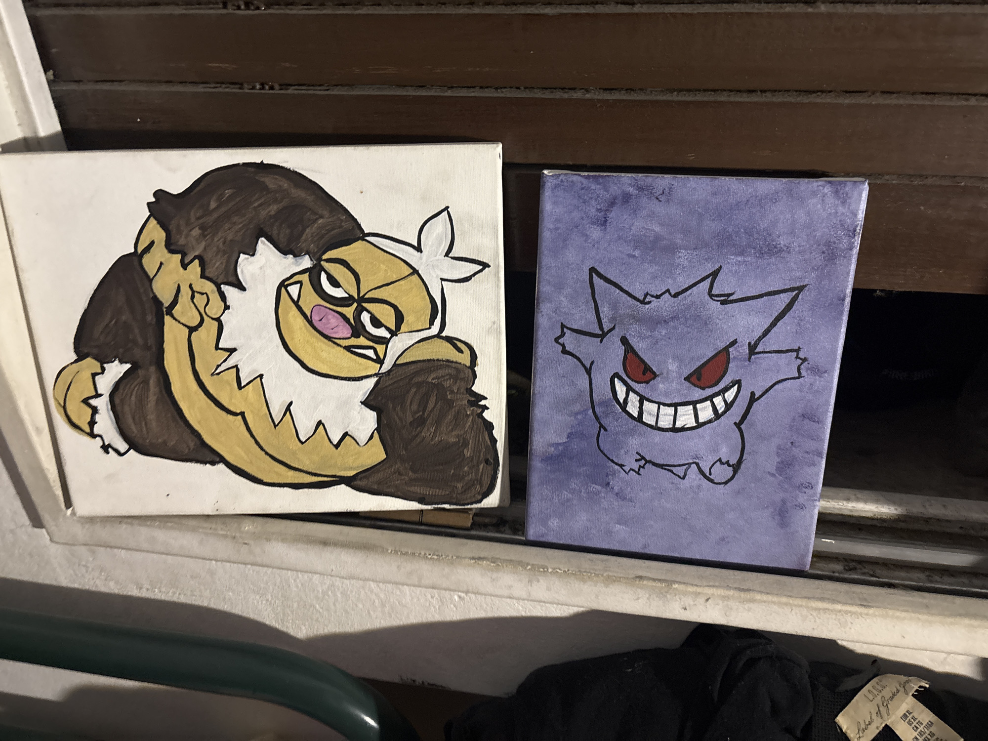 Hand-painted Pokémon artwork spotted on Buenos Aires windowsill
