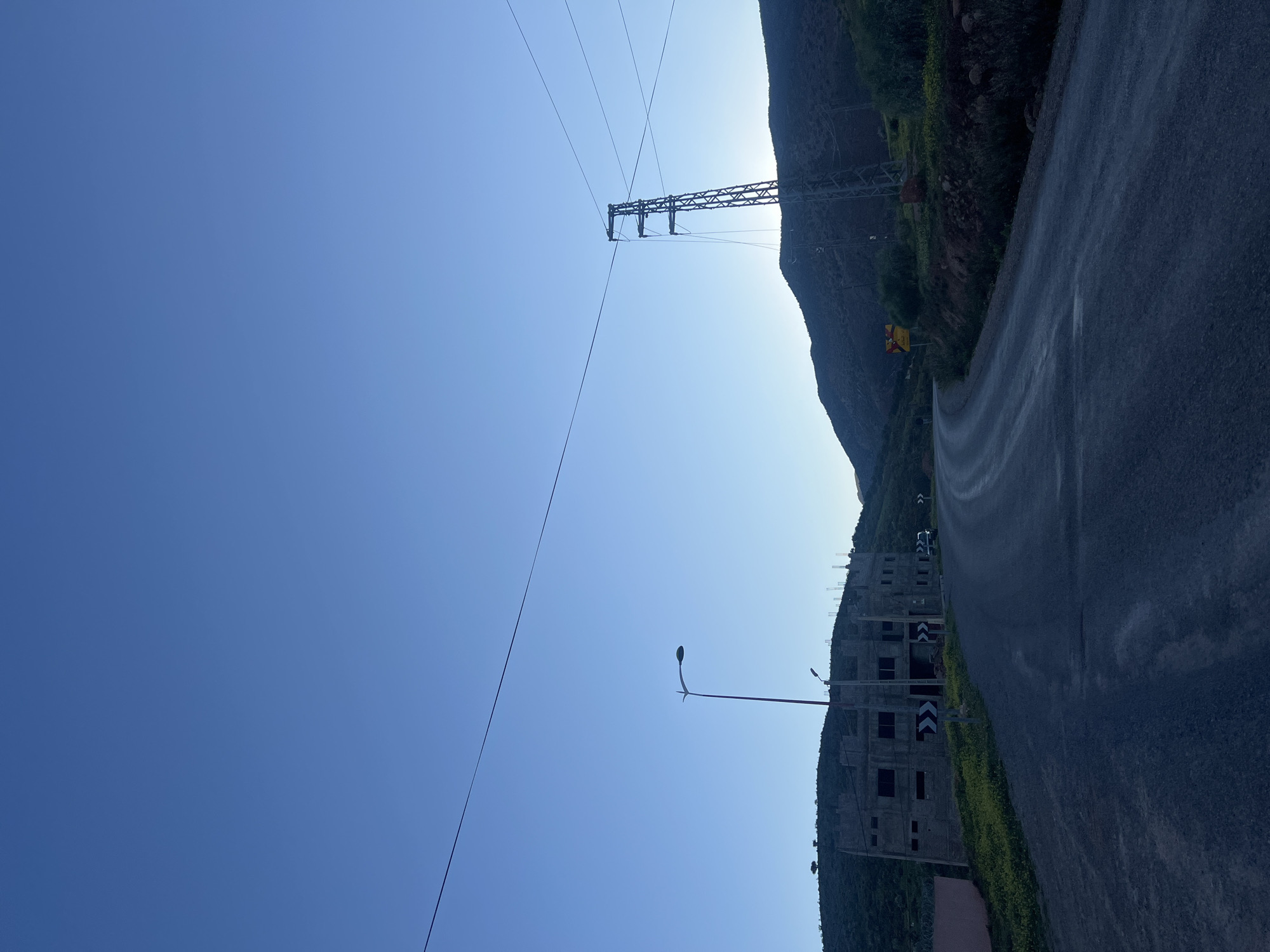 Rural infrastructure documented along mountain road in Morocco