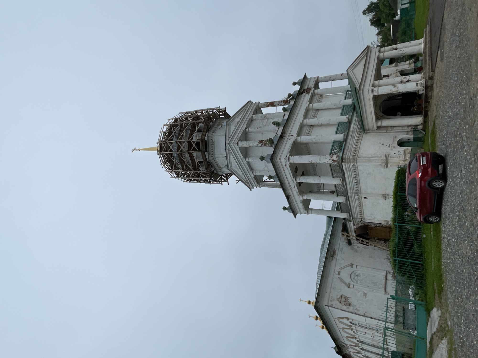 Orthodox church under renovation in Кстинино, Russia
