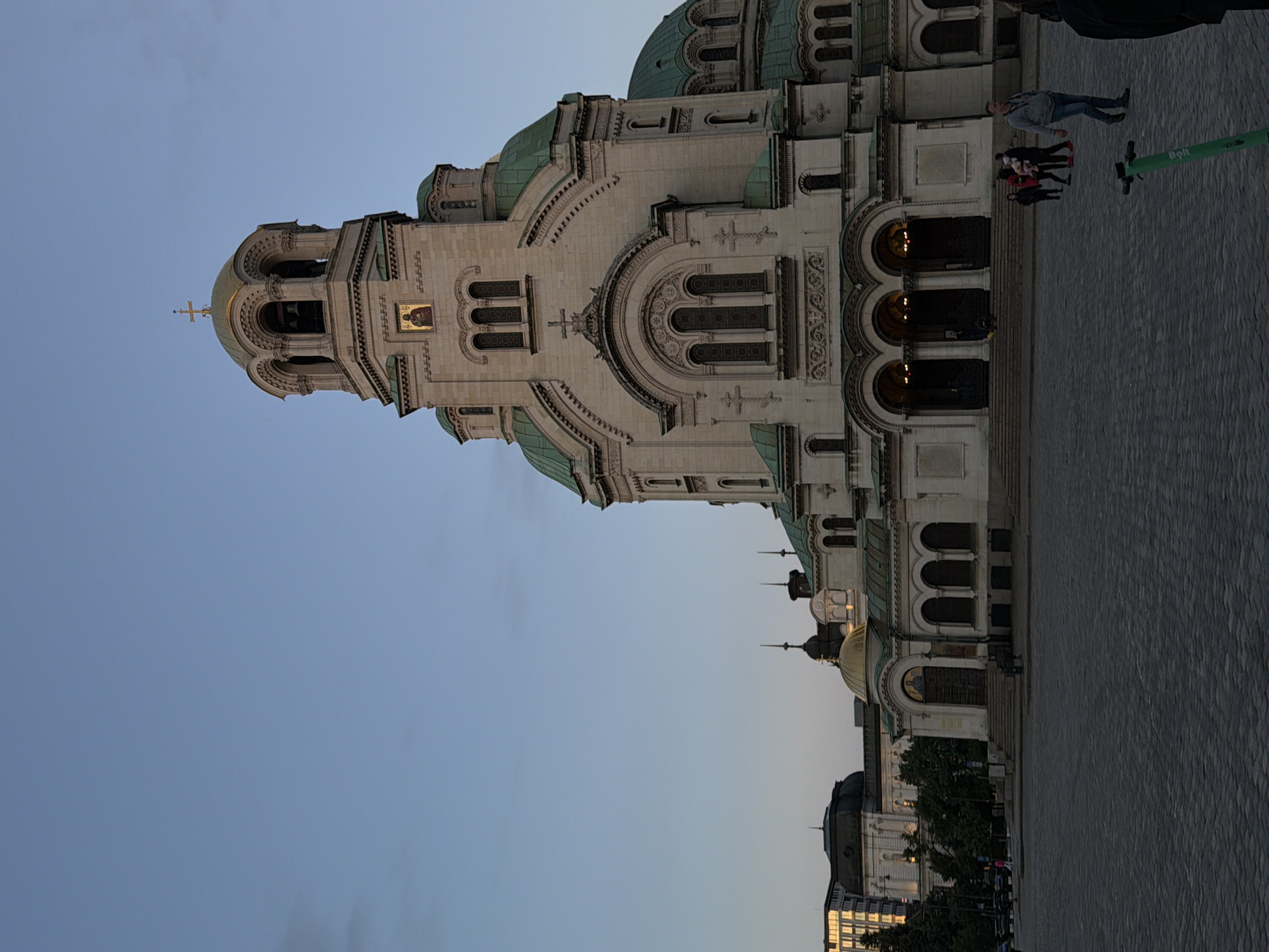Tourist documents afternoon walk through central Sofia landmarks